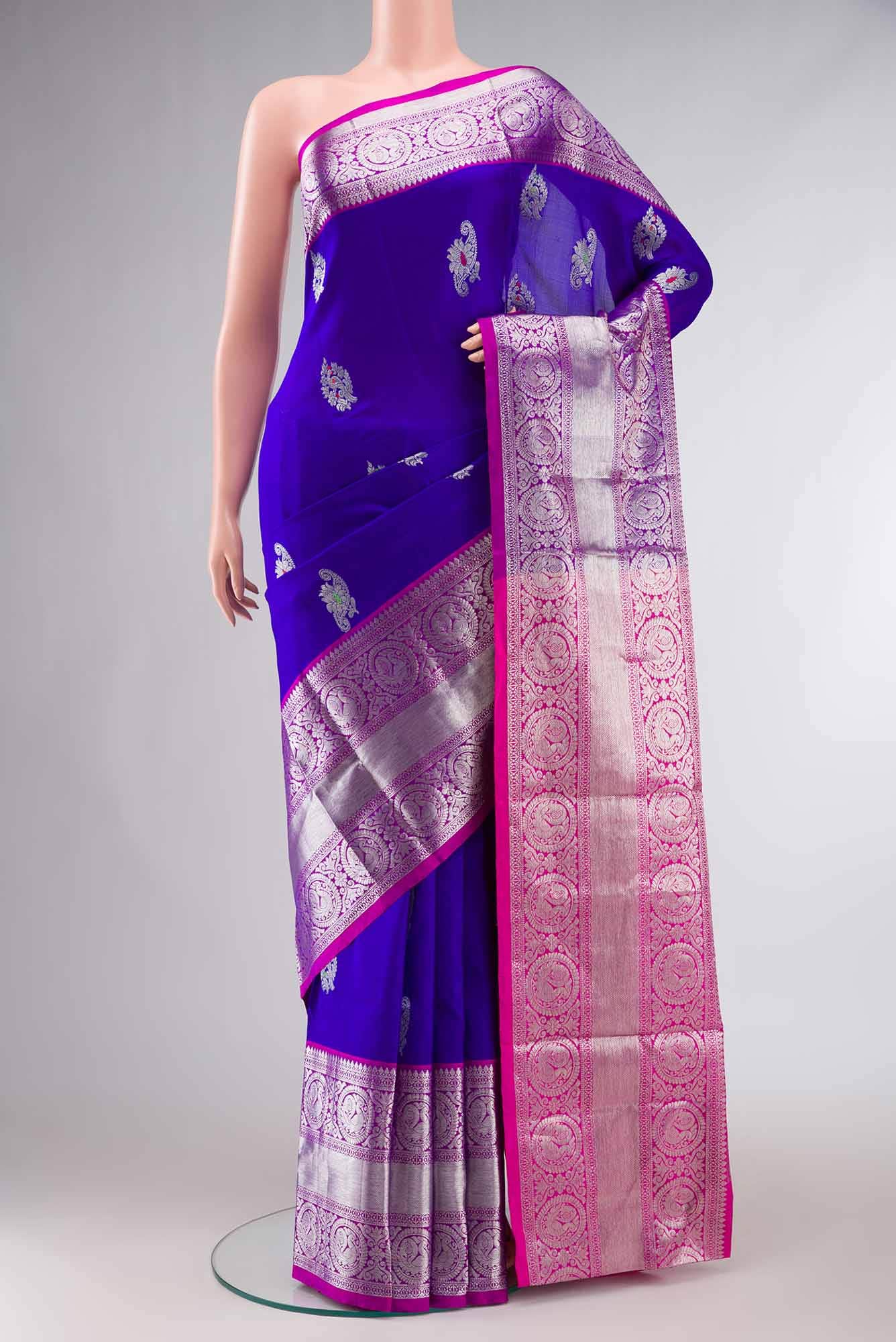 Blue Dual Tone Venkatagiri Silk Saree