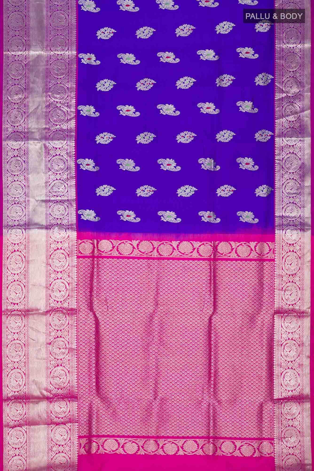 Blue Dual Tone Venkatagiri Silk Saree