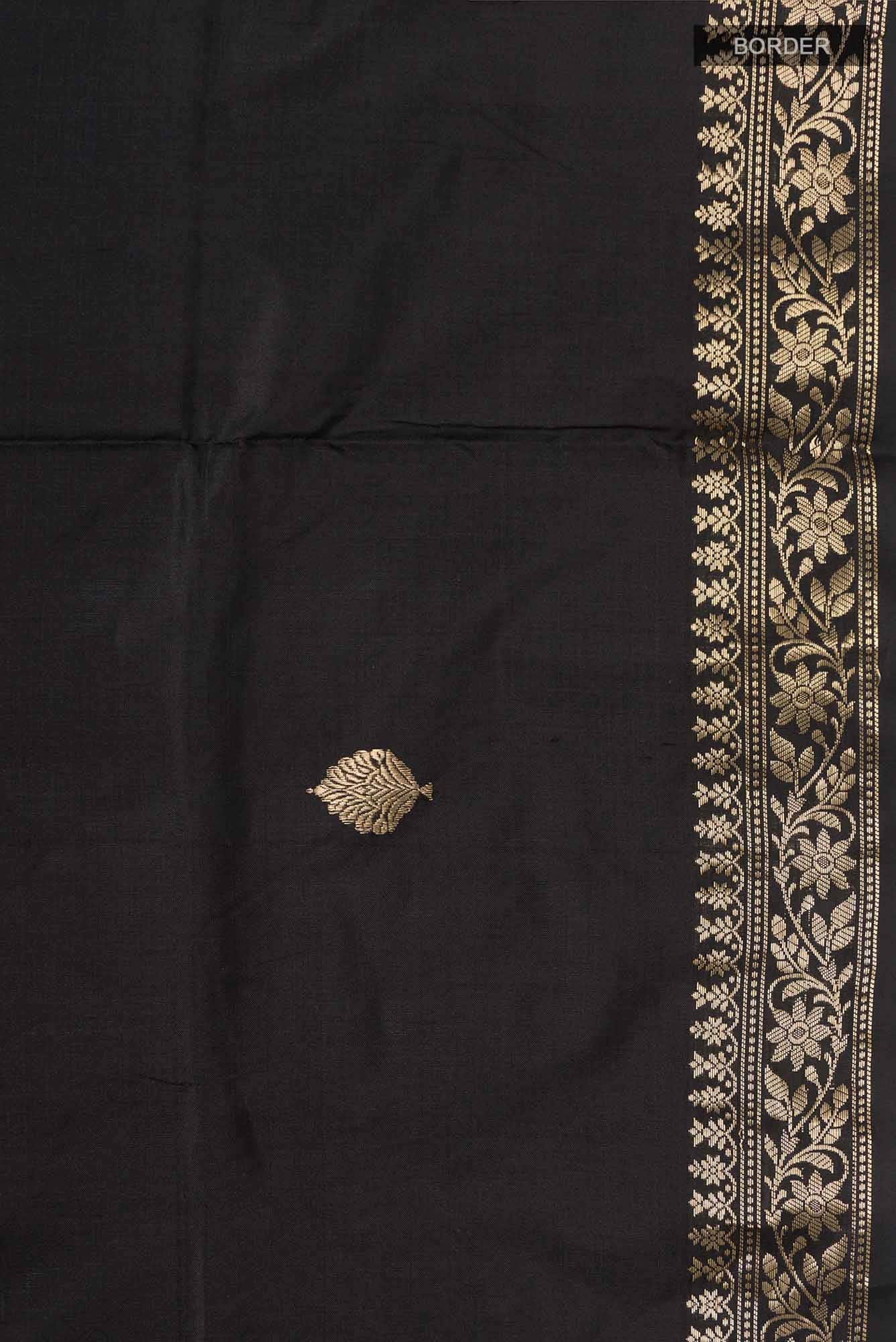 Black Banarasi Katan Silk Saree