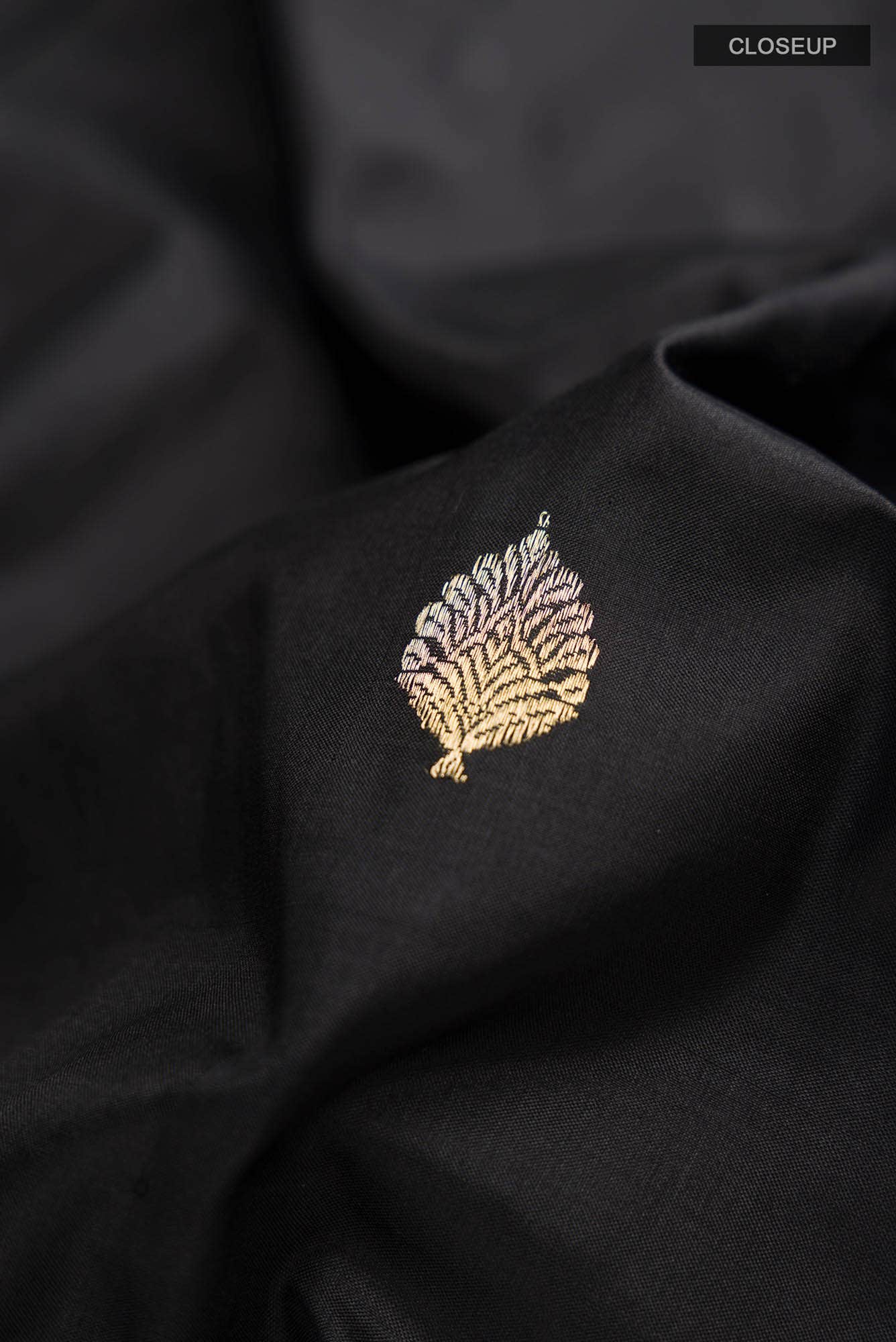 Black Banarasi Katan Silk Saree
