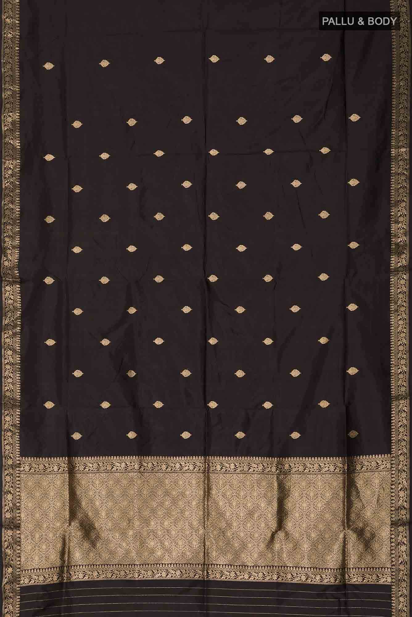 Black Banarasi Katan Silk Saree