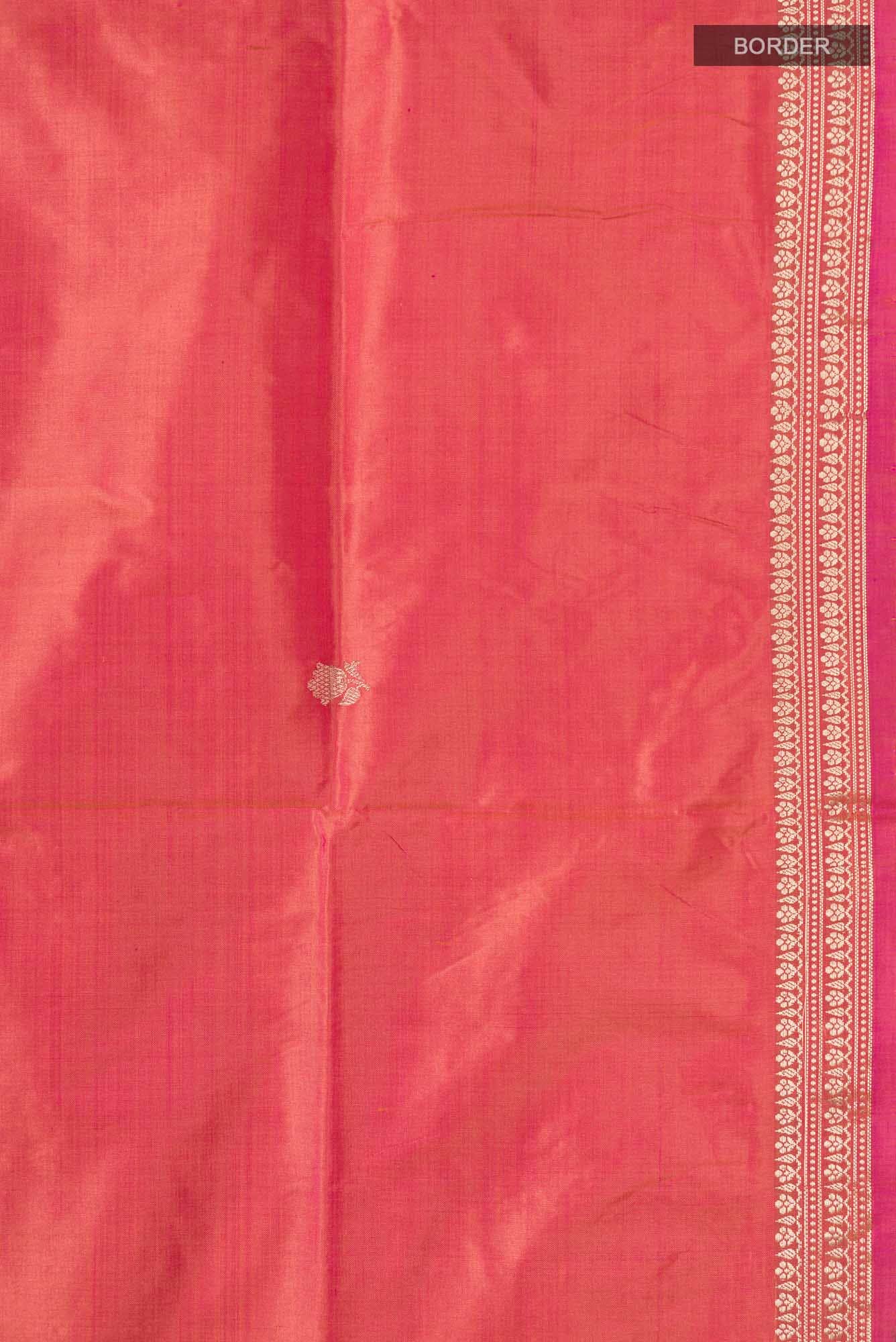 Orange with Pink Dual Tone Banarasi Katan Silk Saree