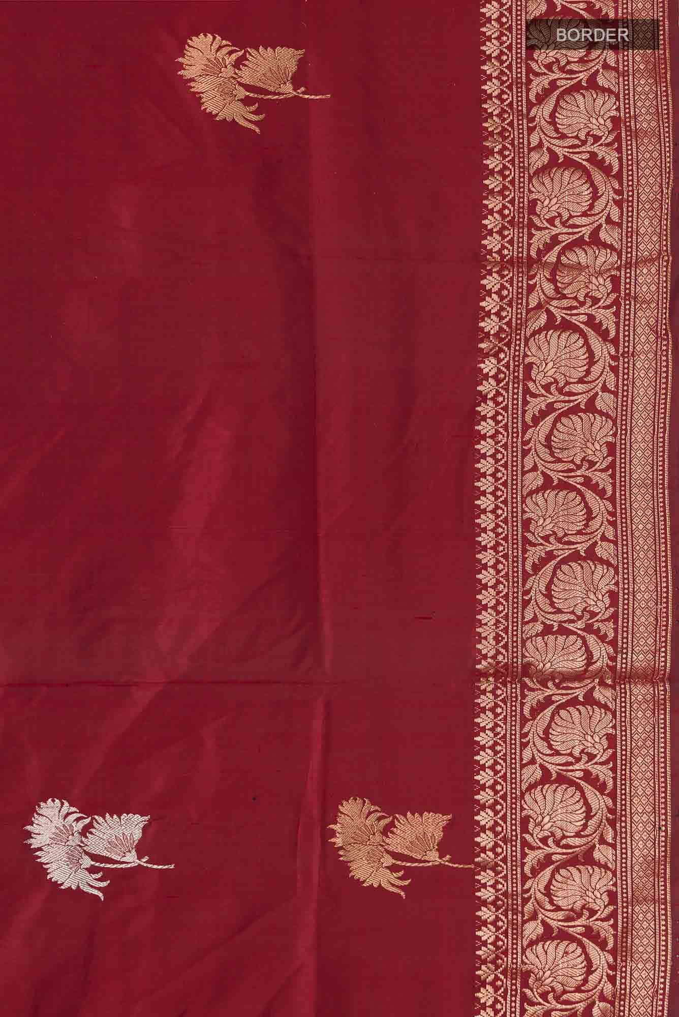 Maroon Banarasi Katan Silk Saree