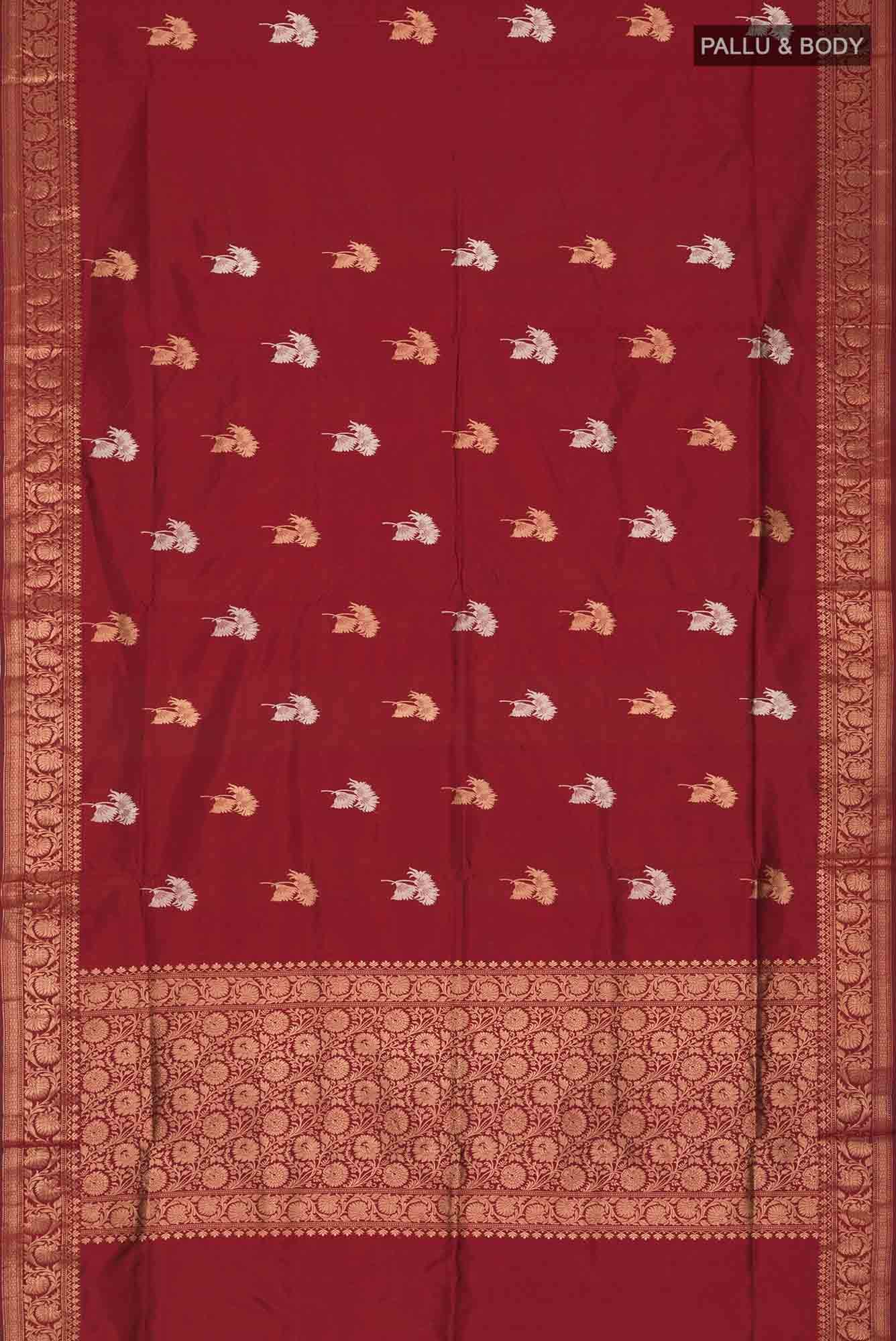 Maroon Banarasi Katan Silk Saree