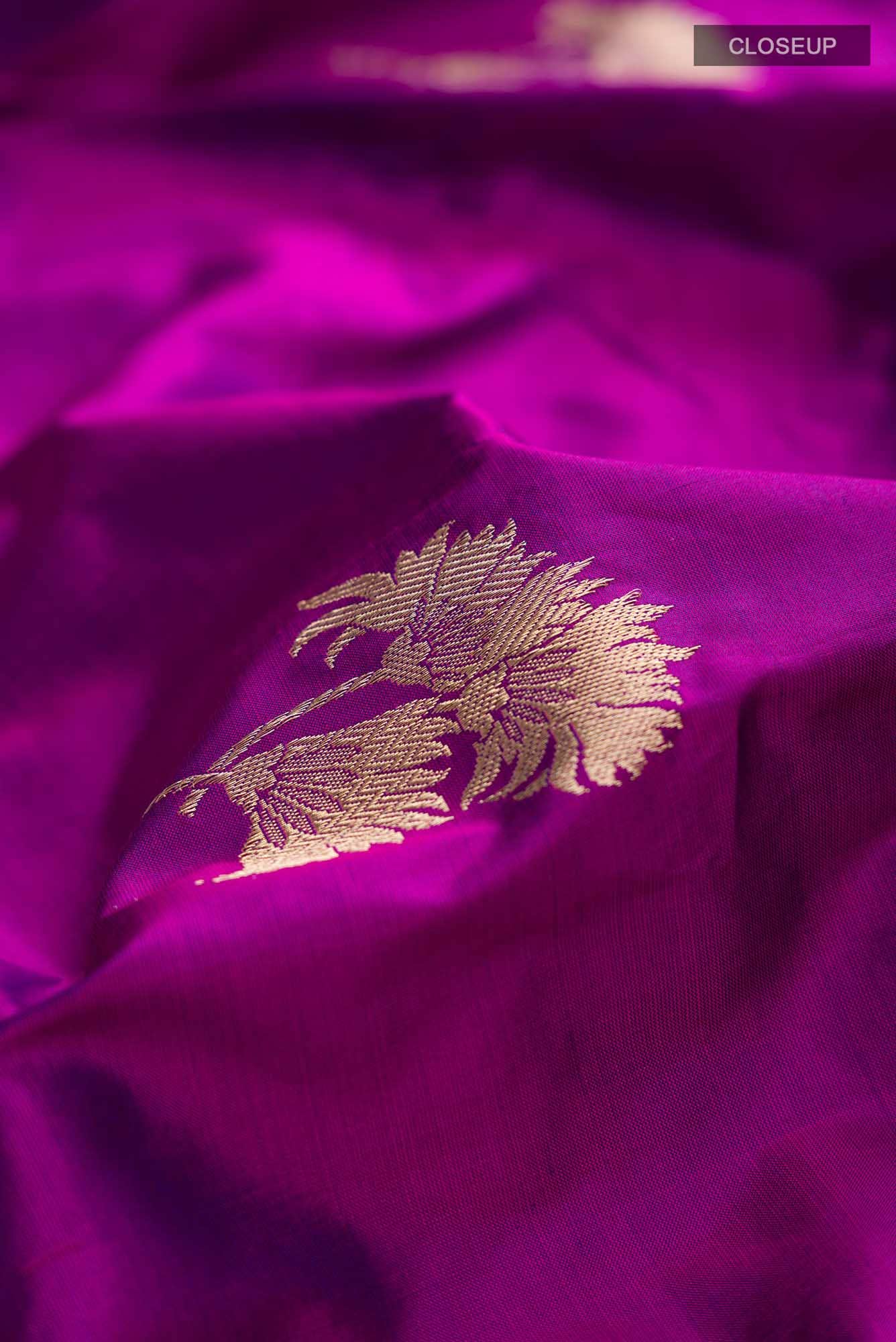 Purple Banarasi Katan Silk Saree