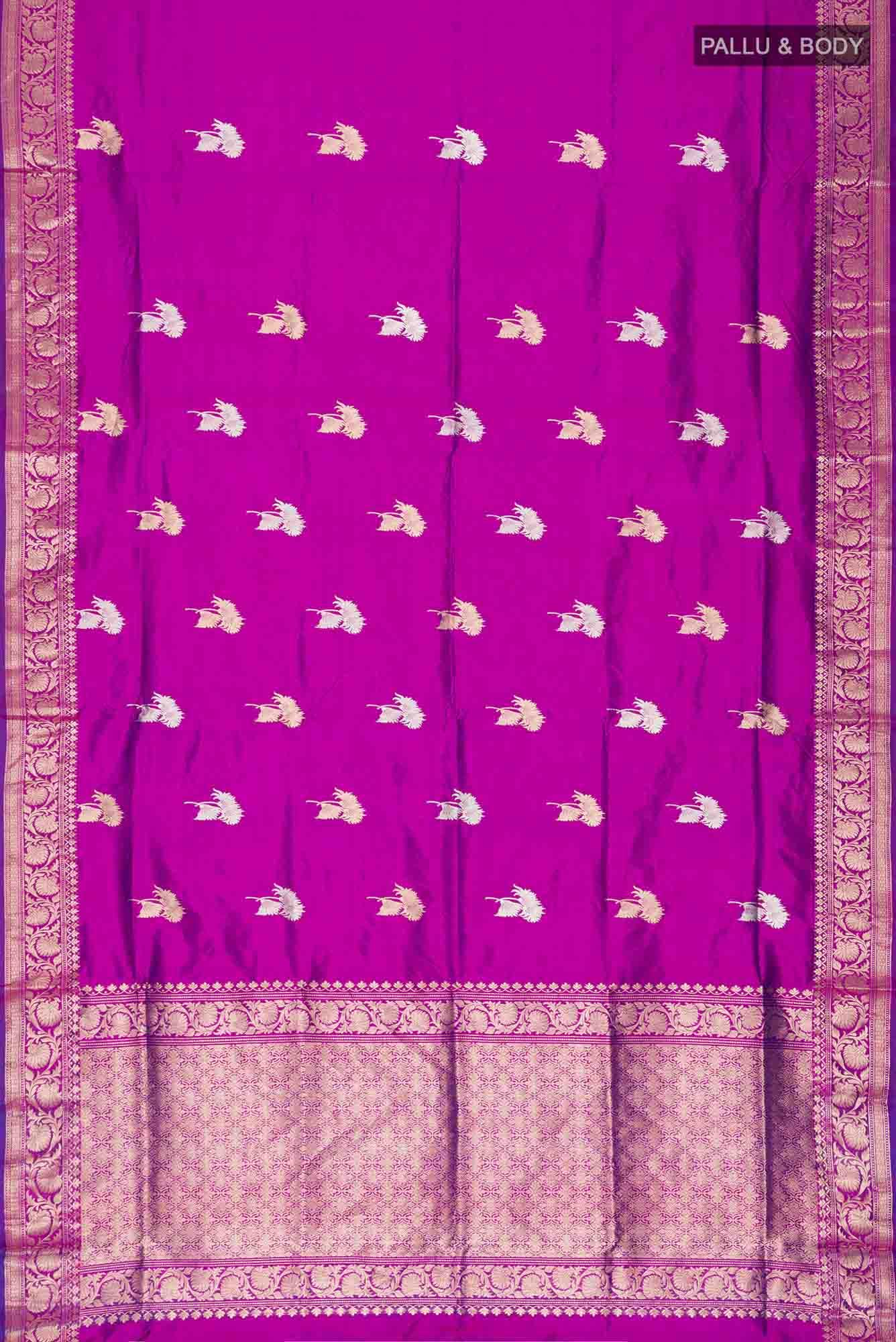 Purple Banarasi Katan Silk Saree