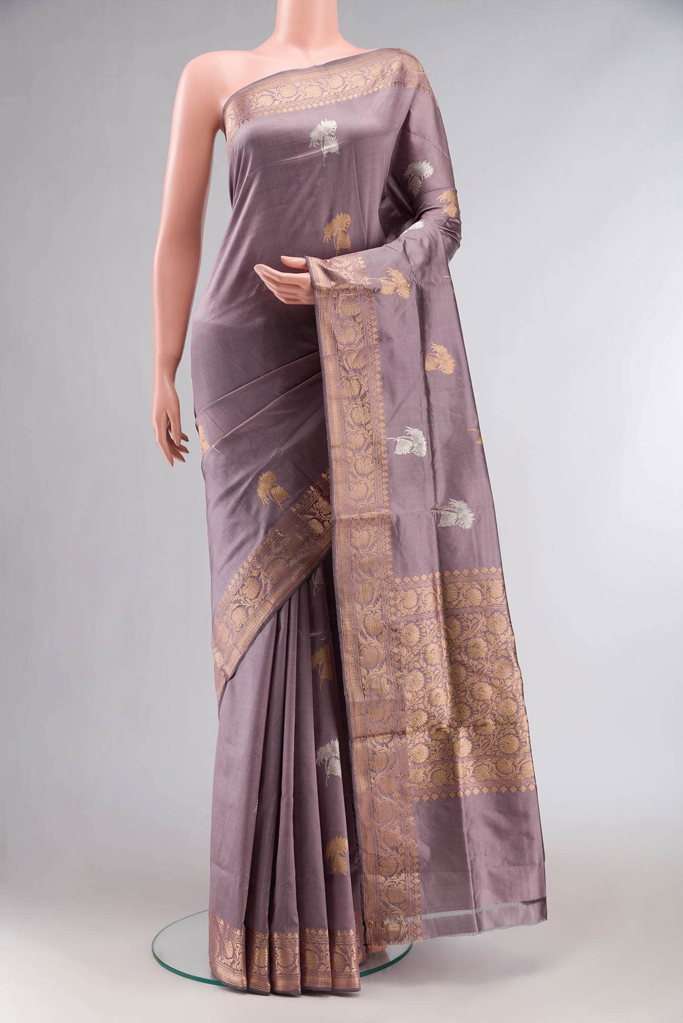 Mauve Banarasi Katan Silk Saree