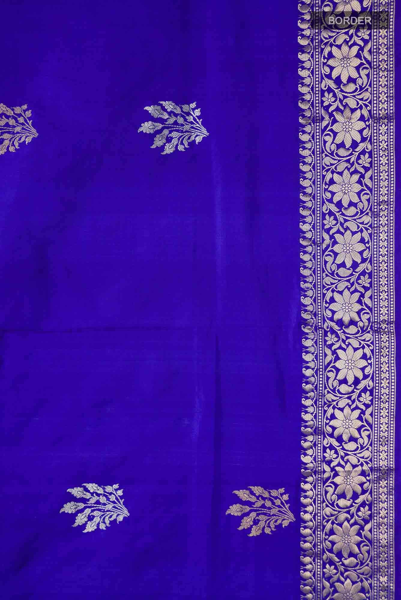 Blue Banarasi Katan Silk Saree