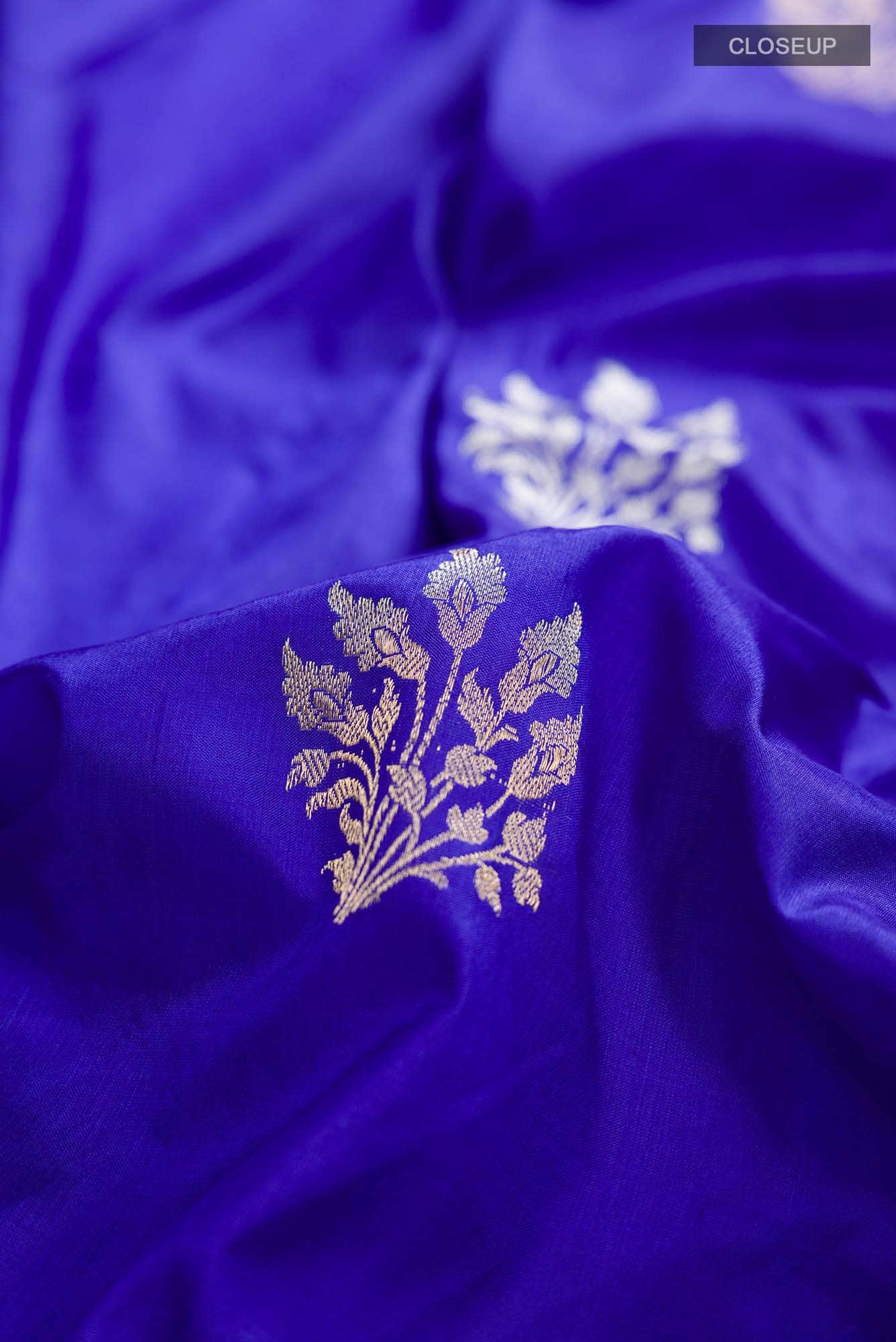 Blue Banarasi Katan Silk Saree