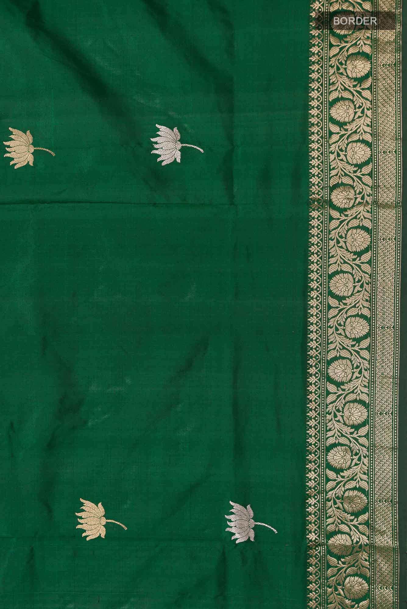 Green Banarasi Katan Silk Saree
