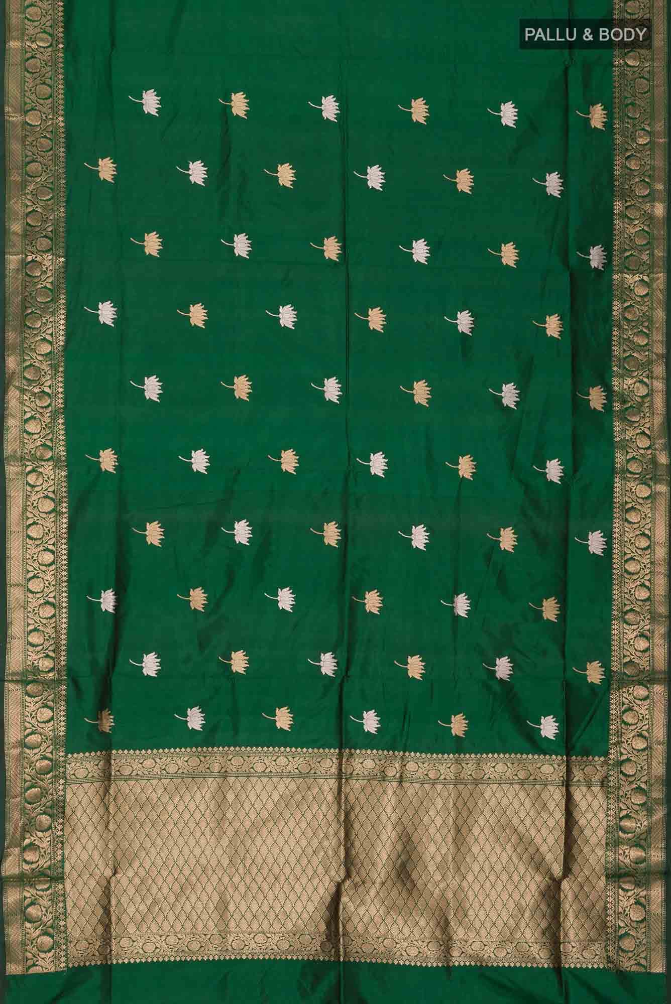 Green Banarasi Katan Silk Saree