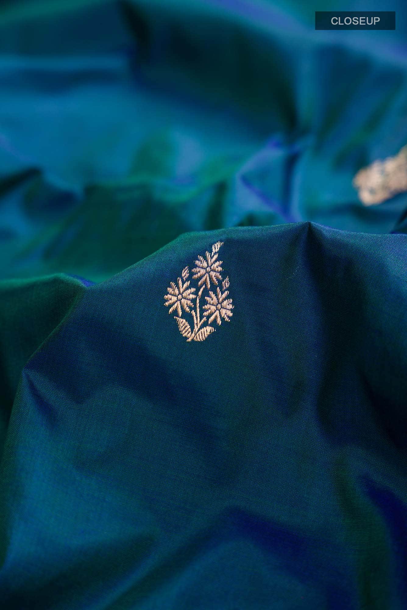 Blue Banarasi Katan Silk Saree