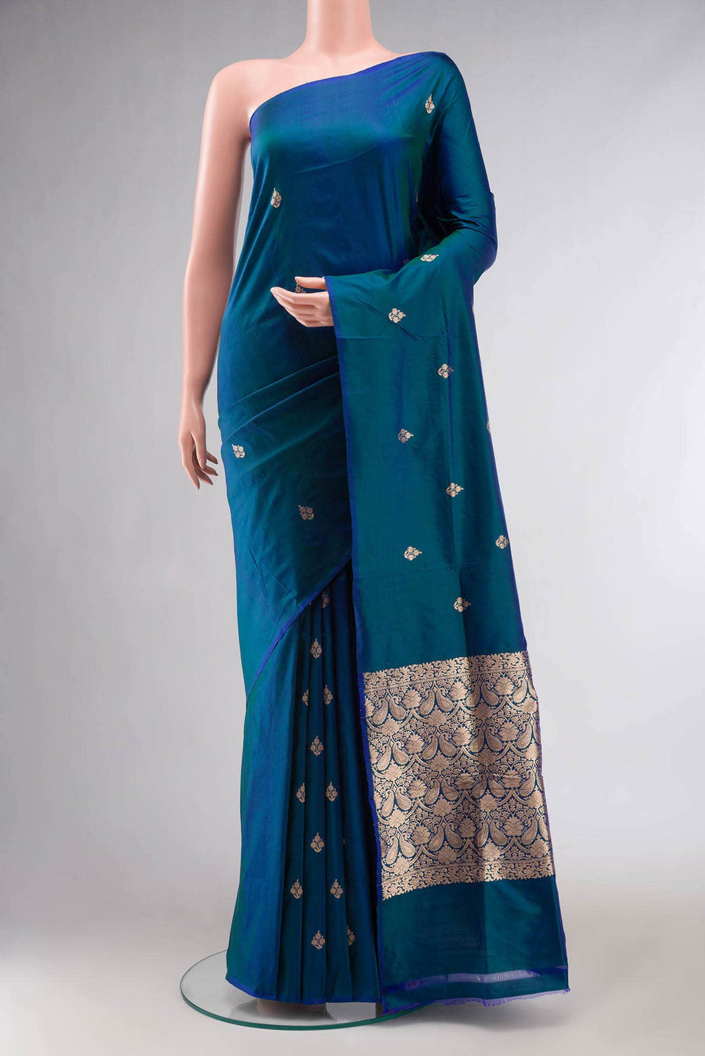 Blue Banarasi Katan Silk Saree
