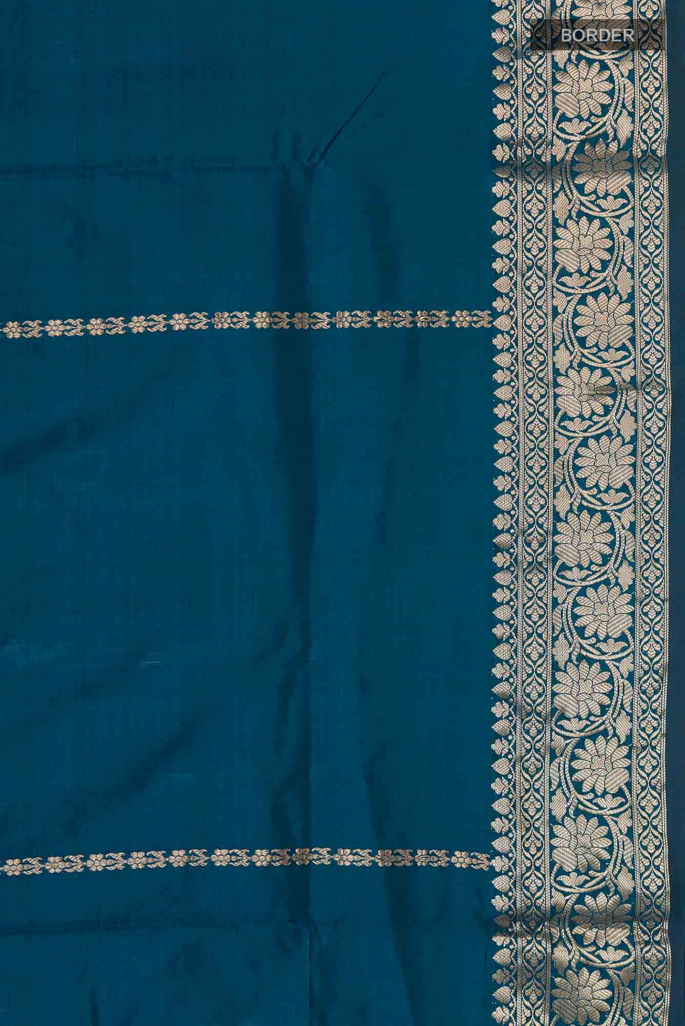 Blue Banarasi Katan Silk Saree