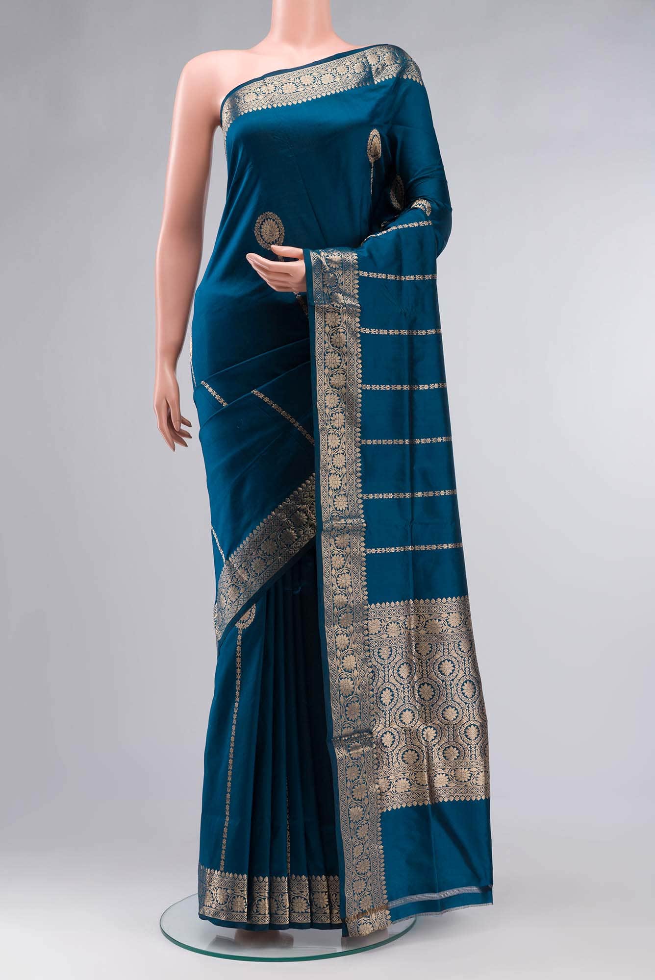 Blue Banarasi Katan Silk Saree