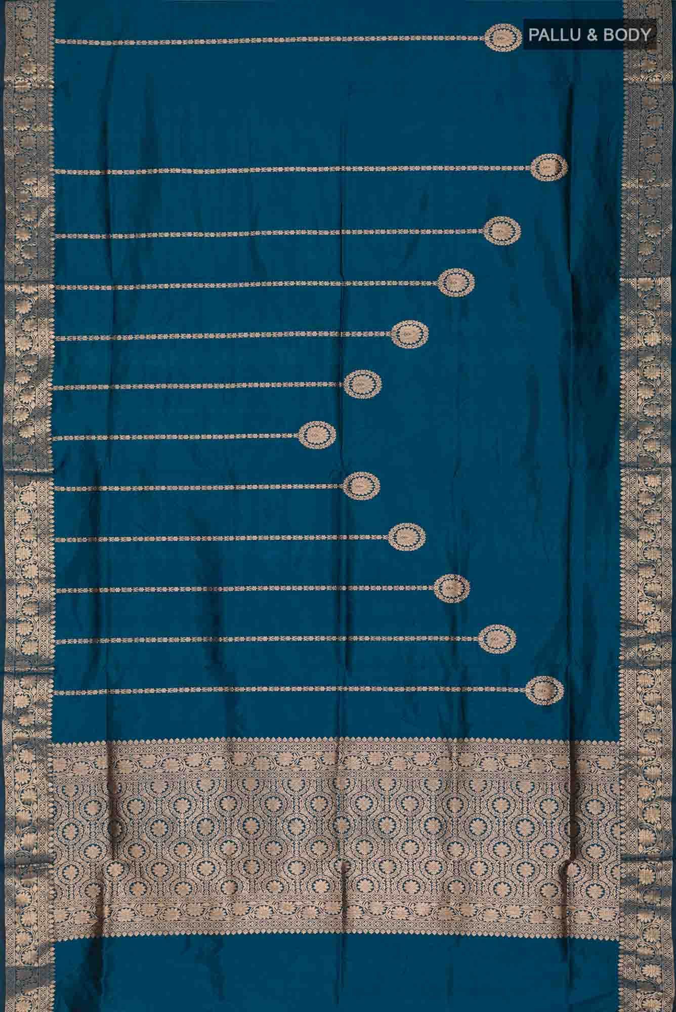 Blue Banarasi Katan Silk Saree