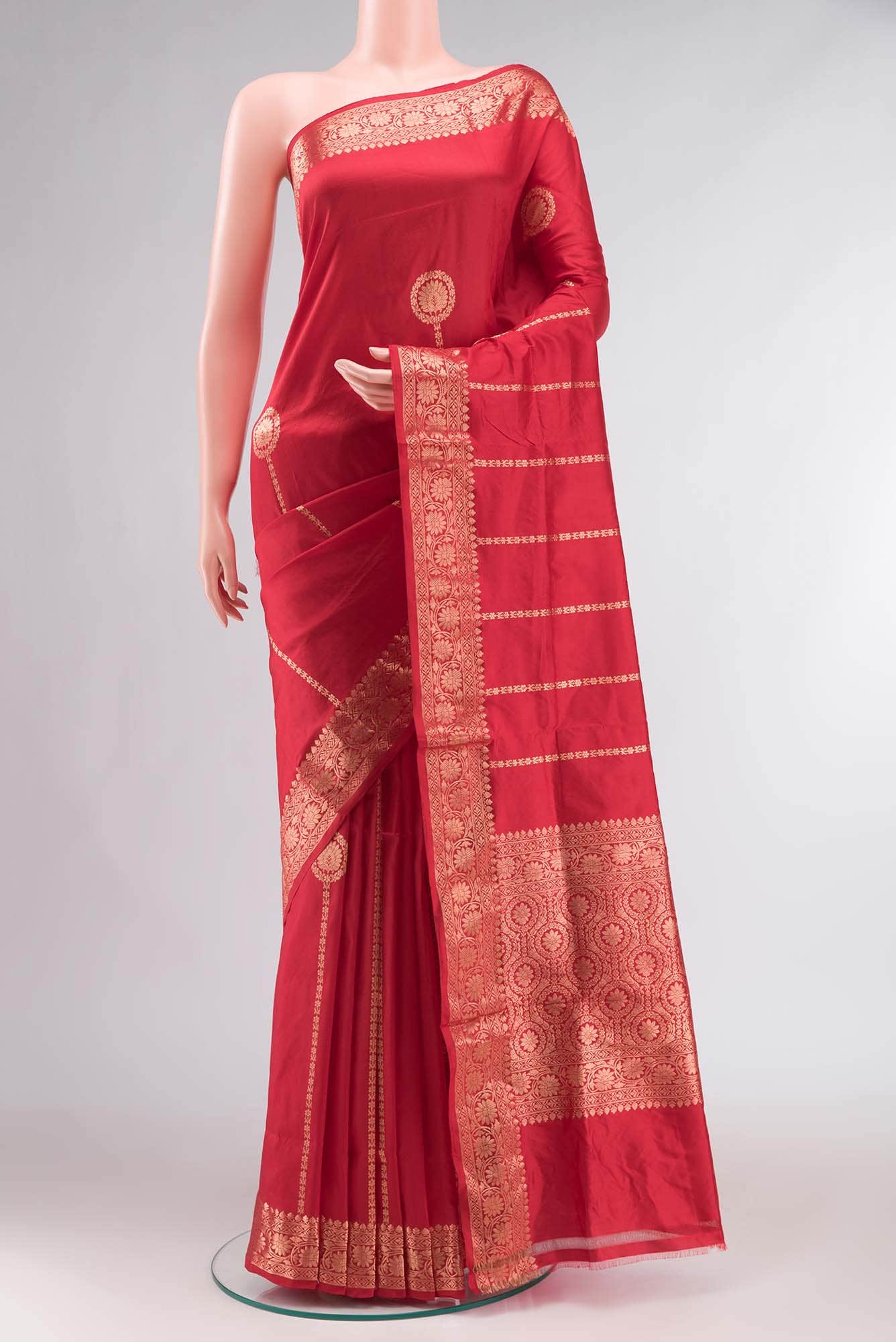 Red Banarasi Katan Silk Saree
