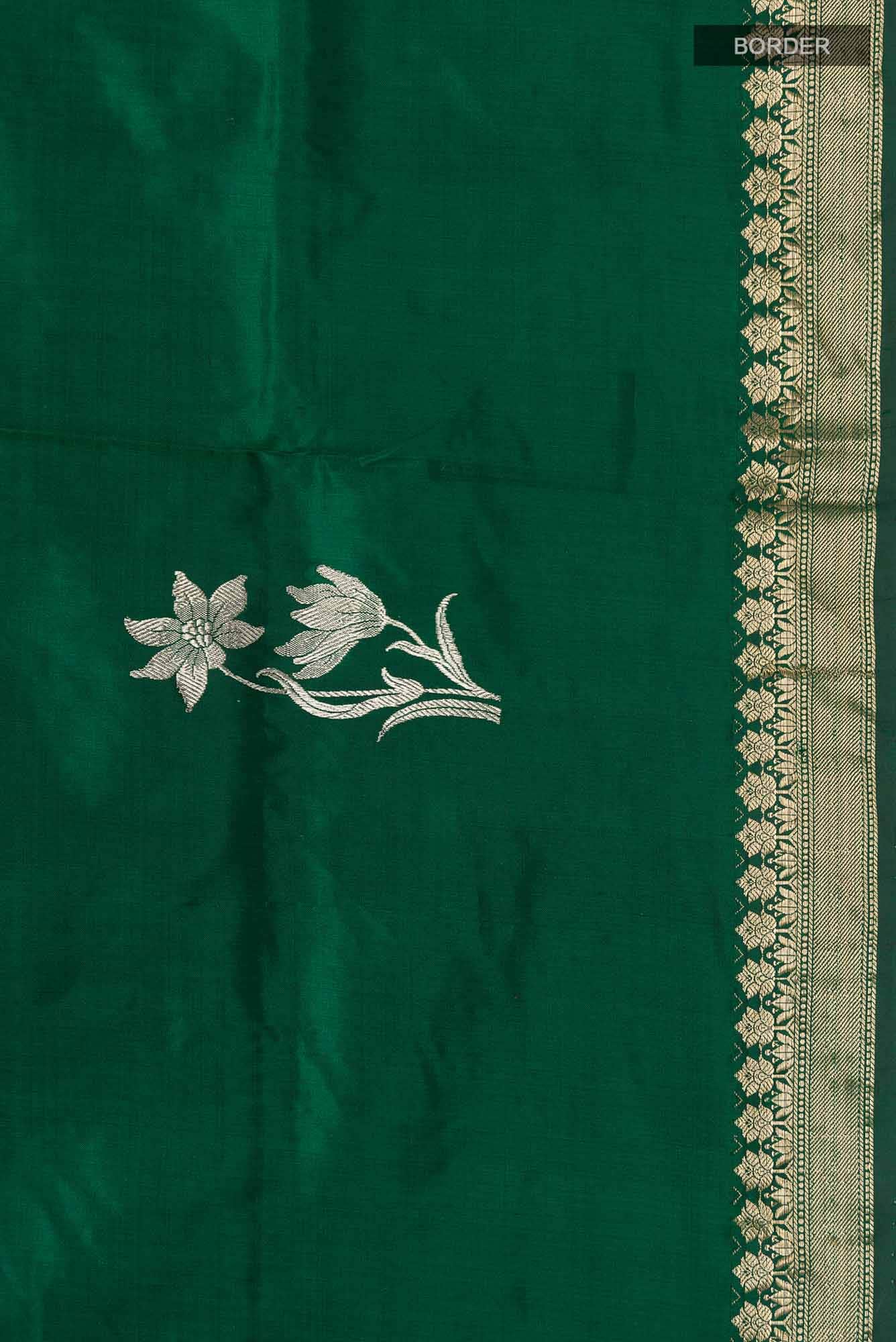 Green Banarasi Katan Silk Saree