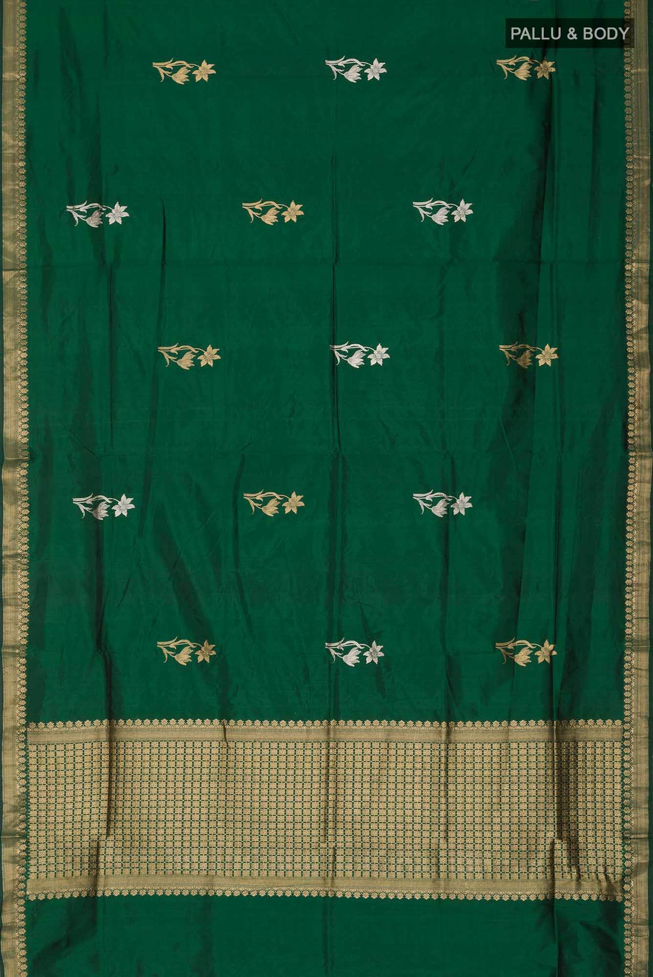 Green Banarasi Katan Silk Saree