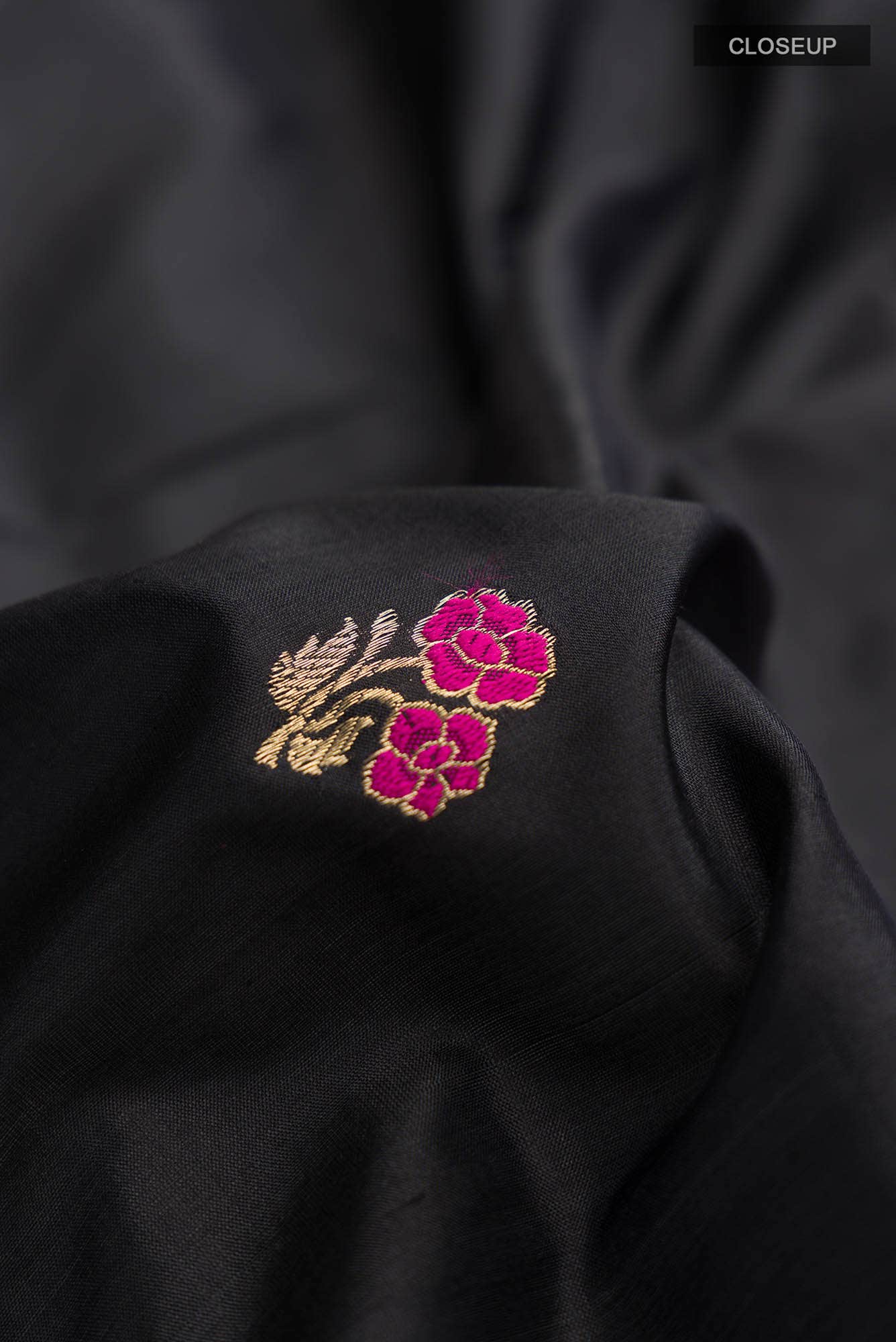Black Banarasi Katan Silk Saree