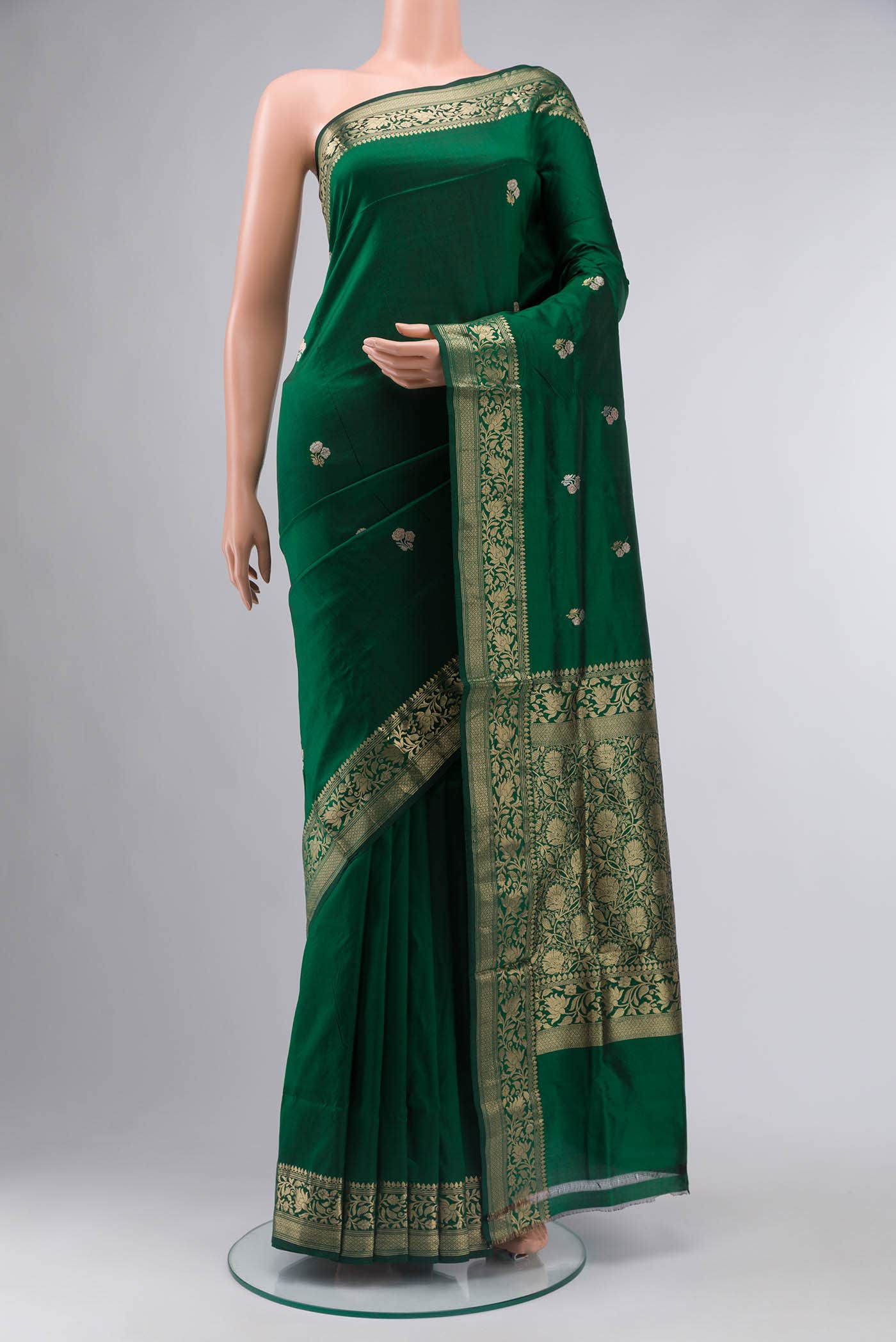 Green Banarasi Katan Silk Saree