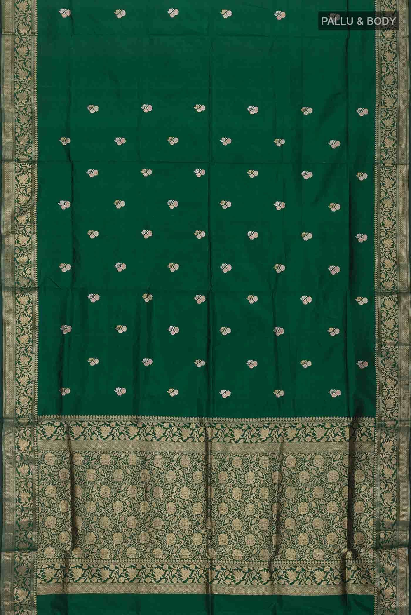Green Banarasi Katan Silk Saree
