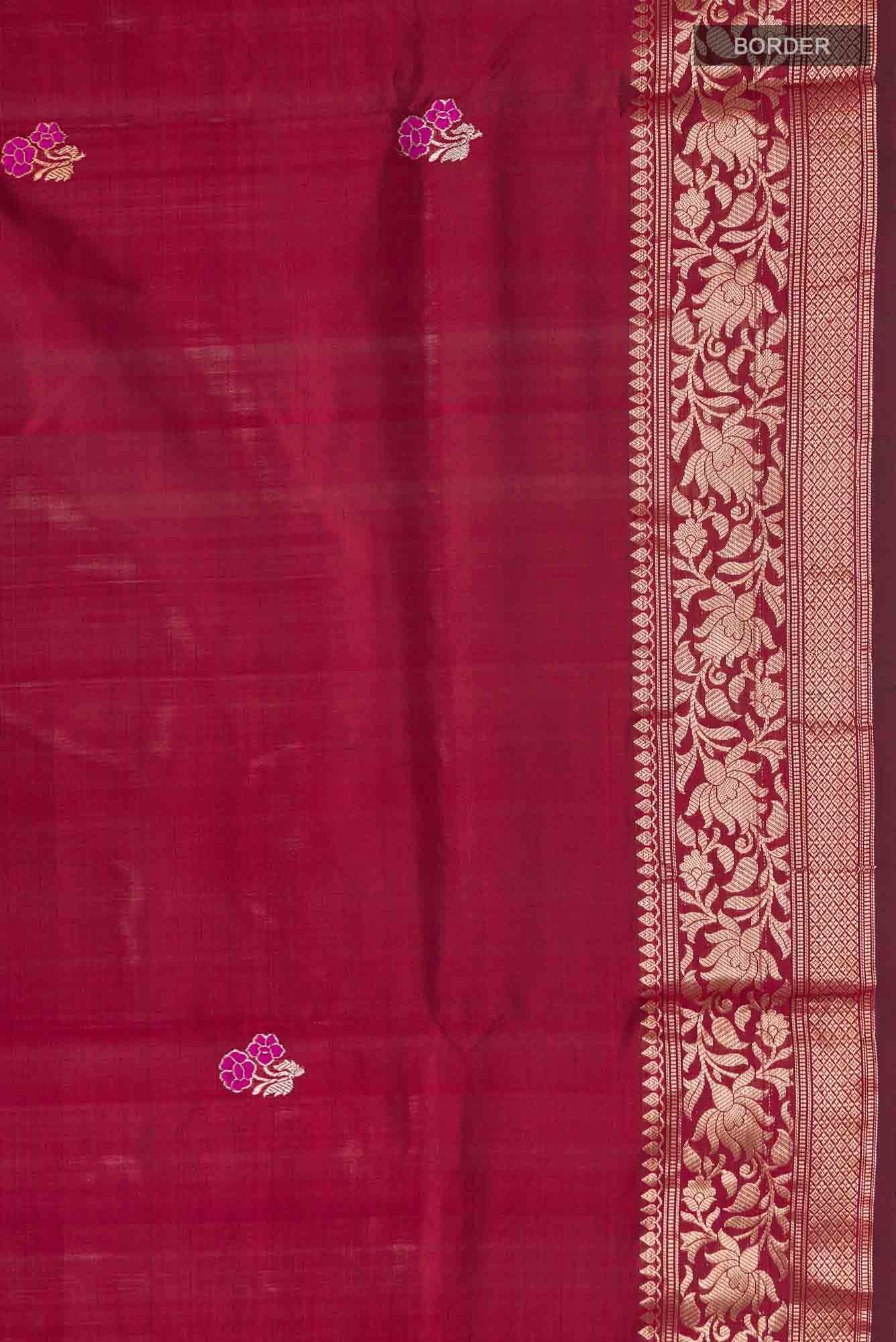 Maroon Banarasi Katan Silk Saree
