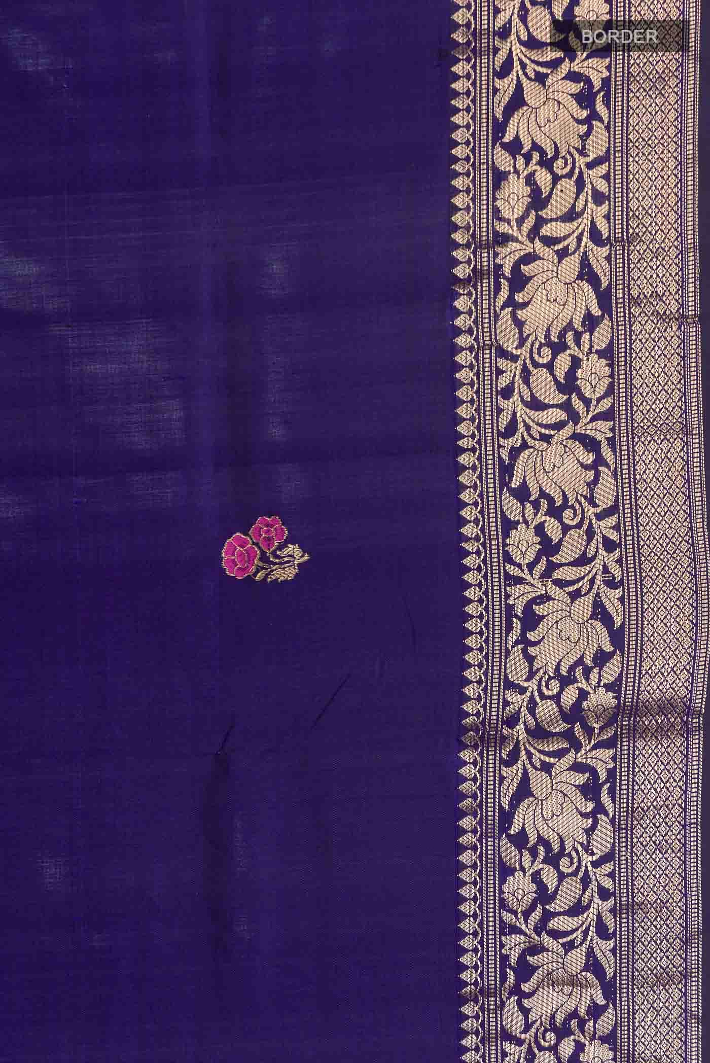 Blue Banarasi Katan Silk Saree