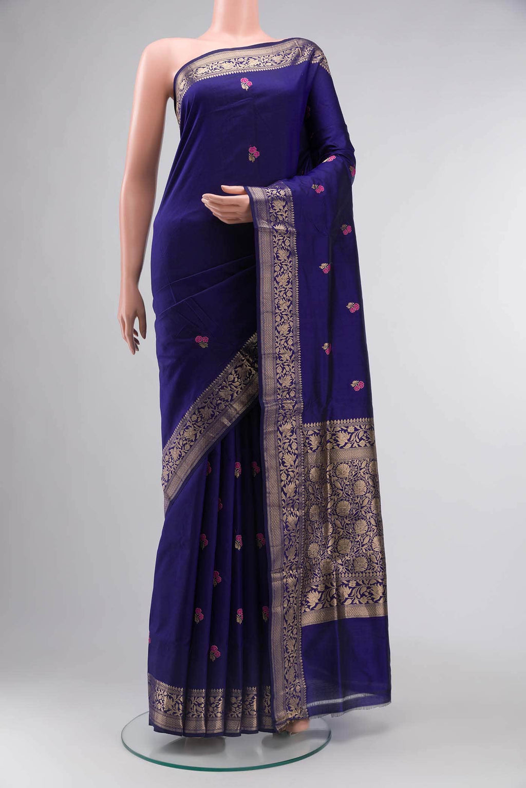 Blue Banarasi Katan Silk Saree