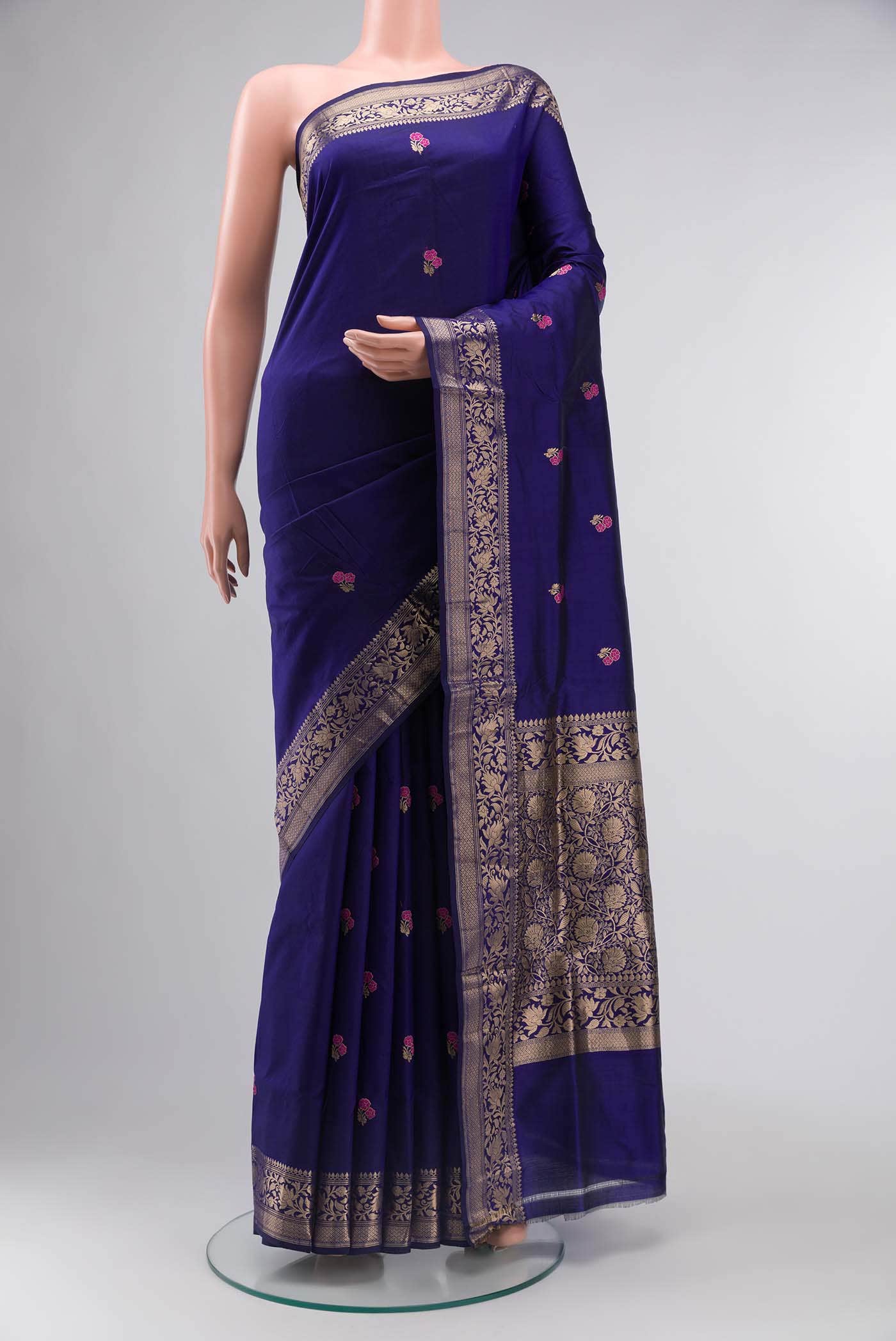 Blue Banarasi Katan Silk Saree