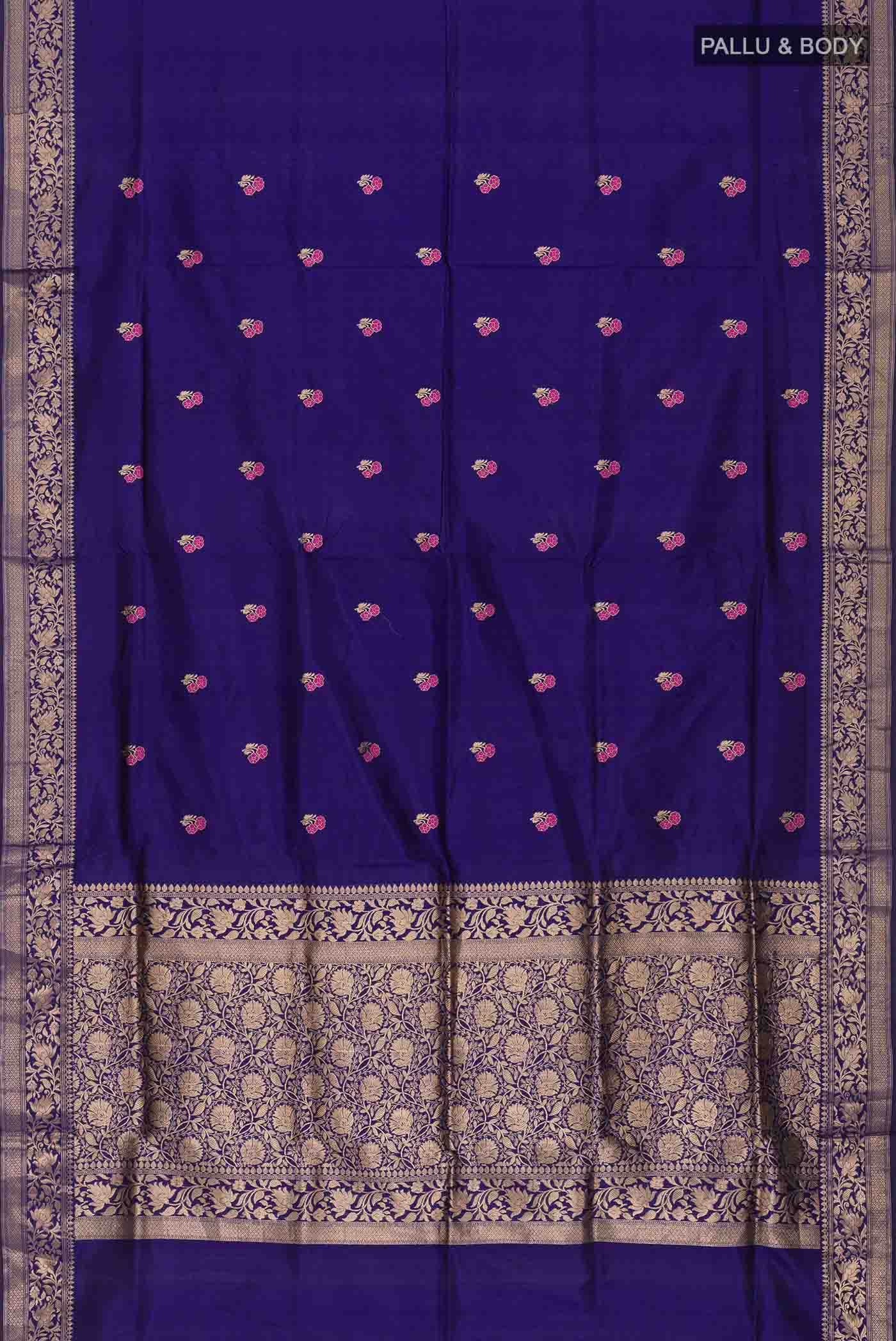 Blue Banarasi Katan Silk Saree