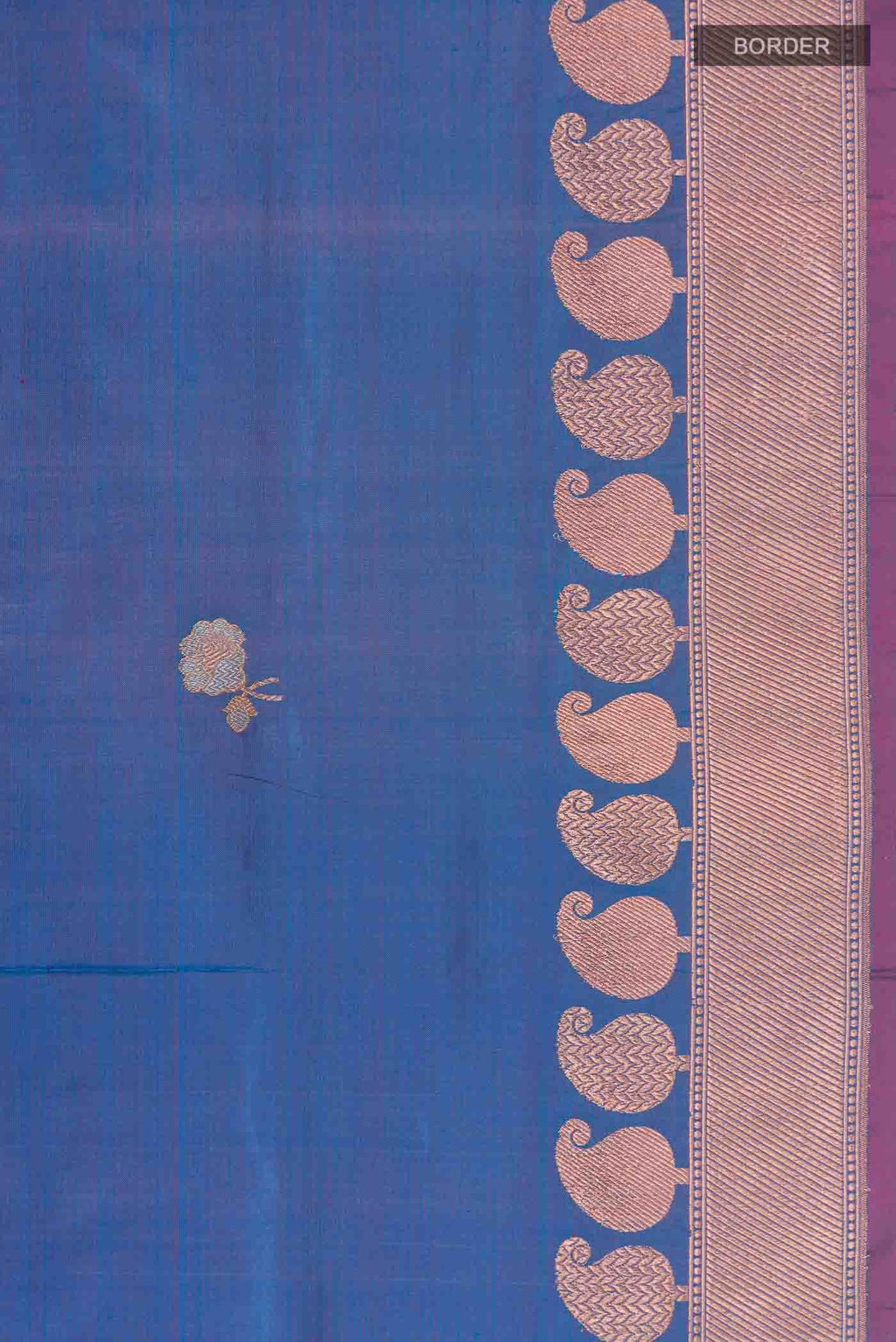 Blue with Red Dual Tone Banarasi Katan Silk Saree