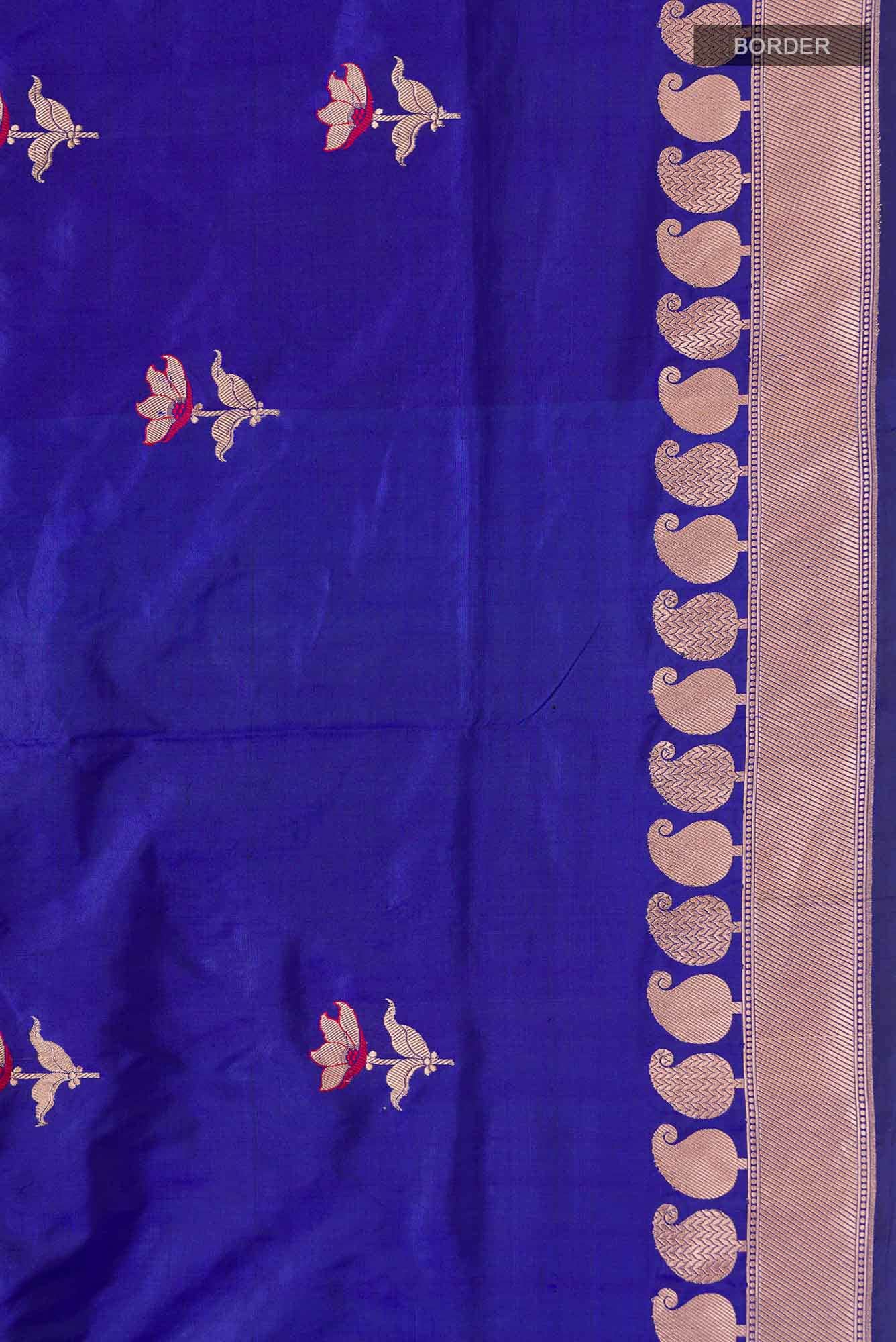 Blue Banarasi Katan Silk Saree