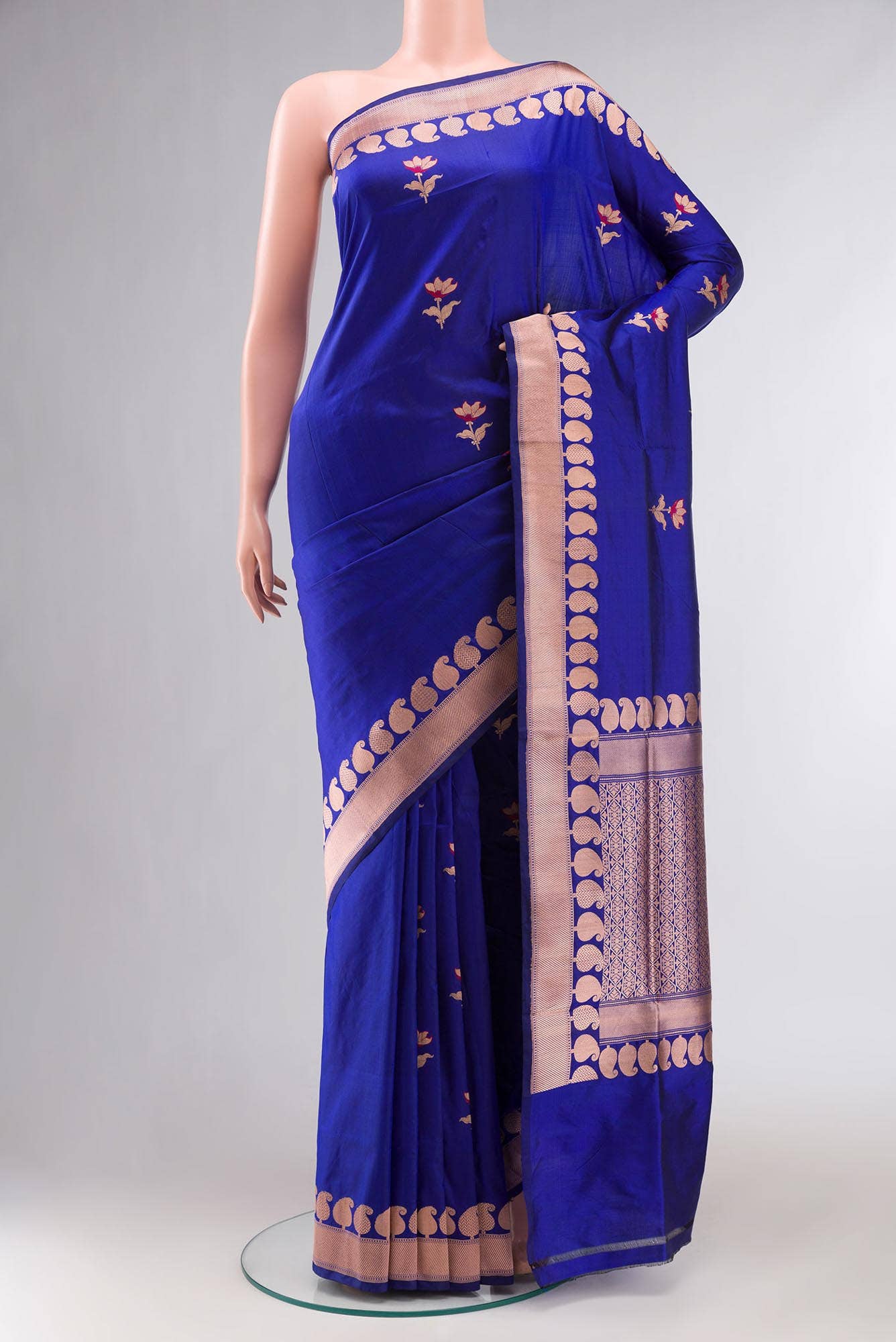 Blue Banarasi Katan Silk Saree