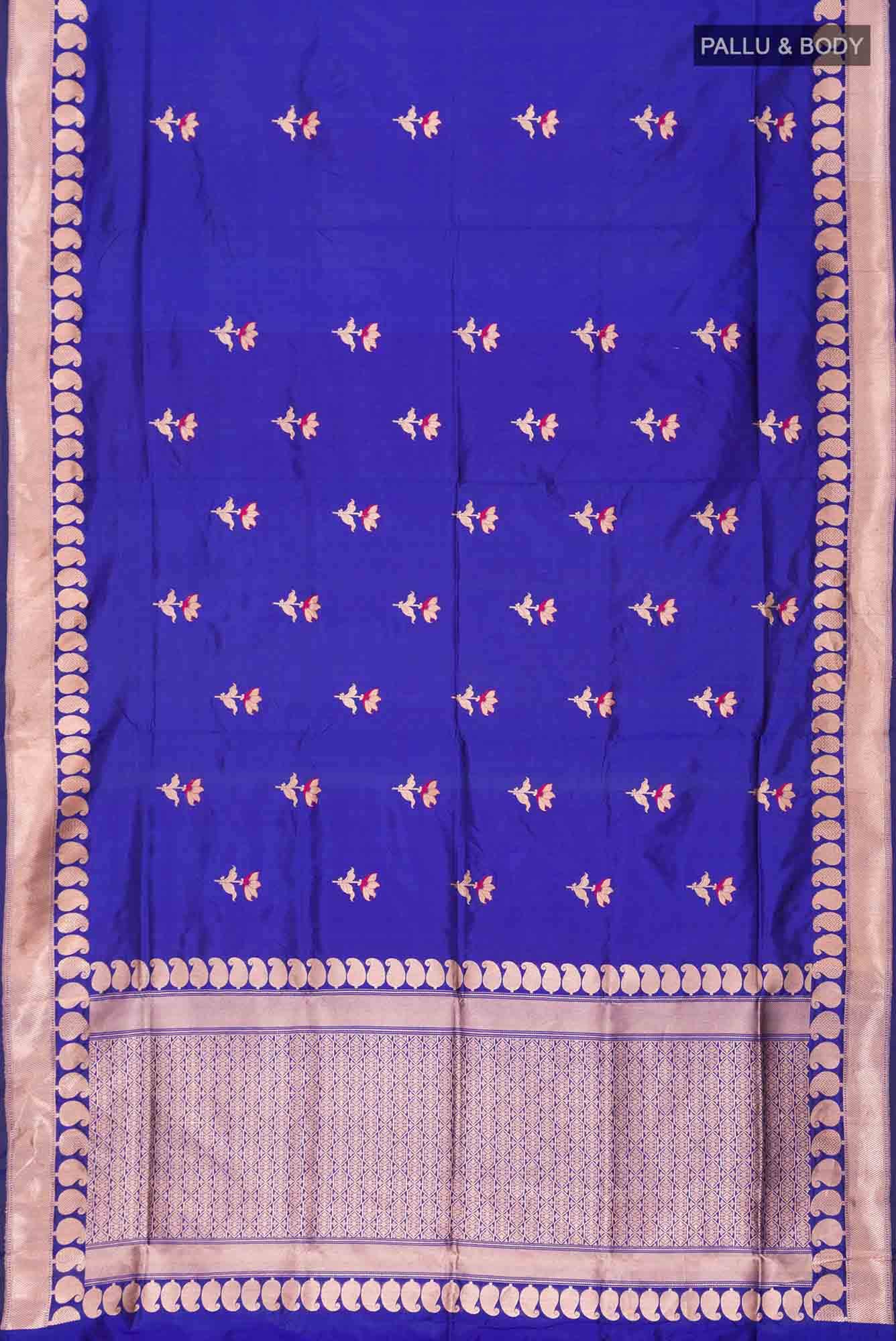 Blue Banarasi Katan Silk Saree