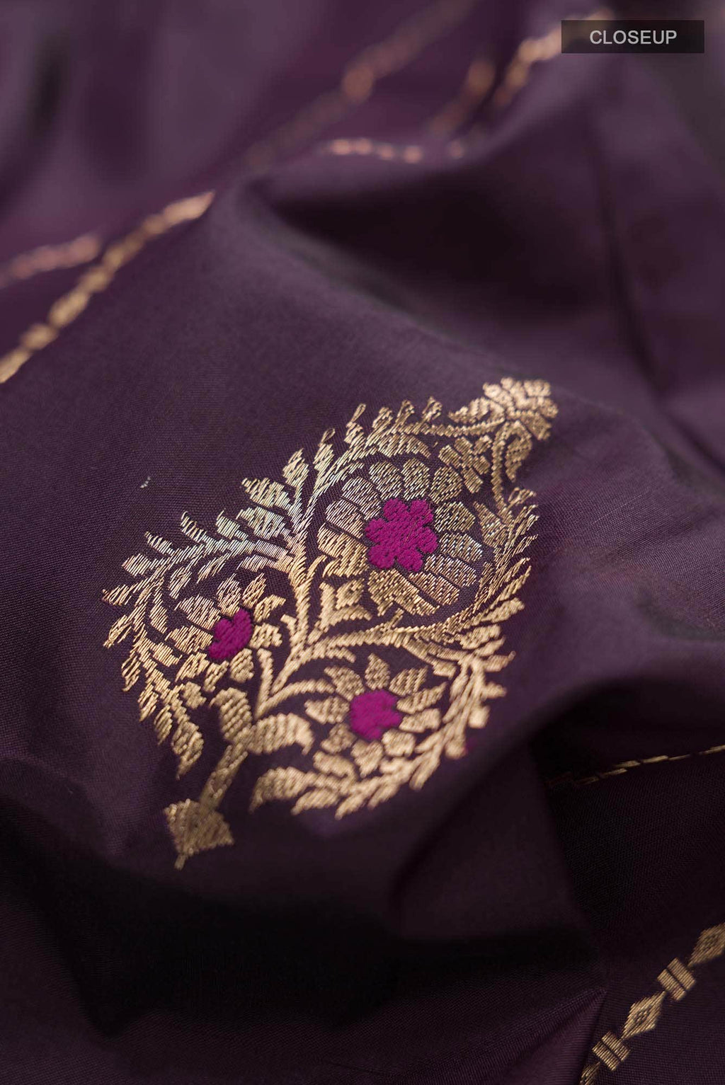 Purple Banarasi Katan Silk Saree