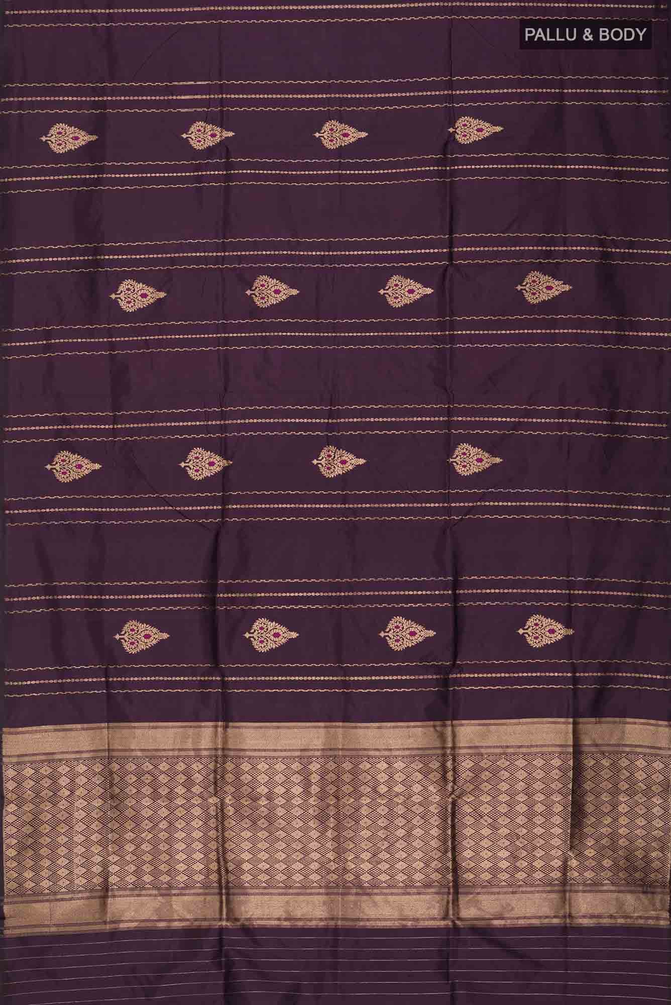 Purple Banarasi Katan Silk Saree
