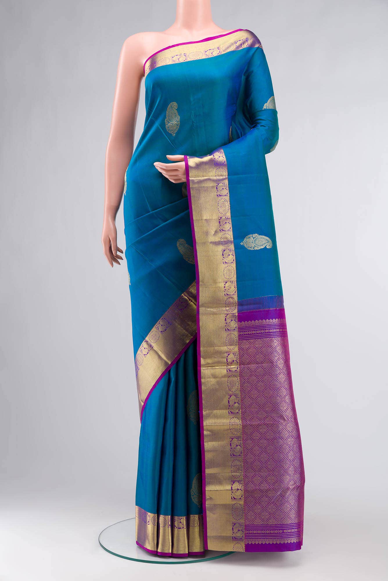 Blue Kanchipuram Silk Saree