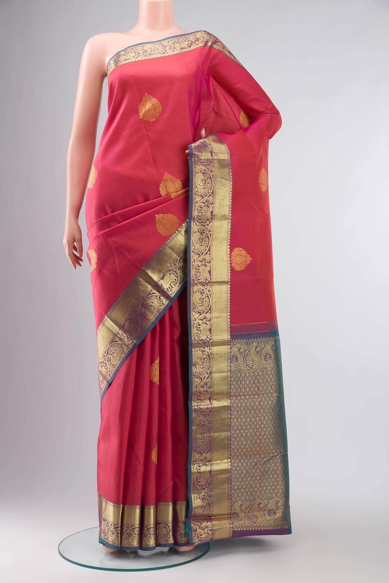 Pink Kanchipuram Silk Saree