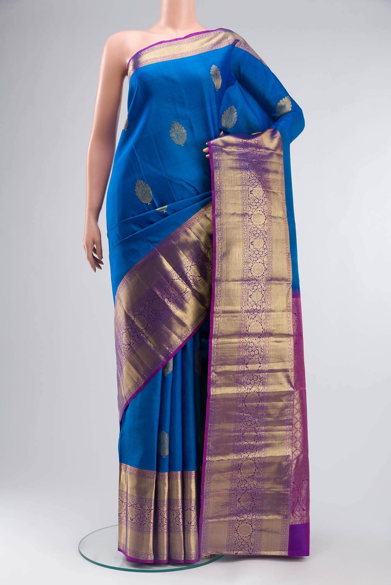 Blue Kanchipuram Silk Saree