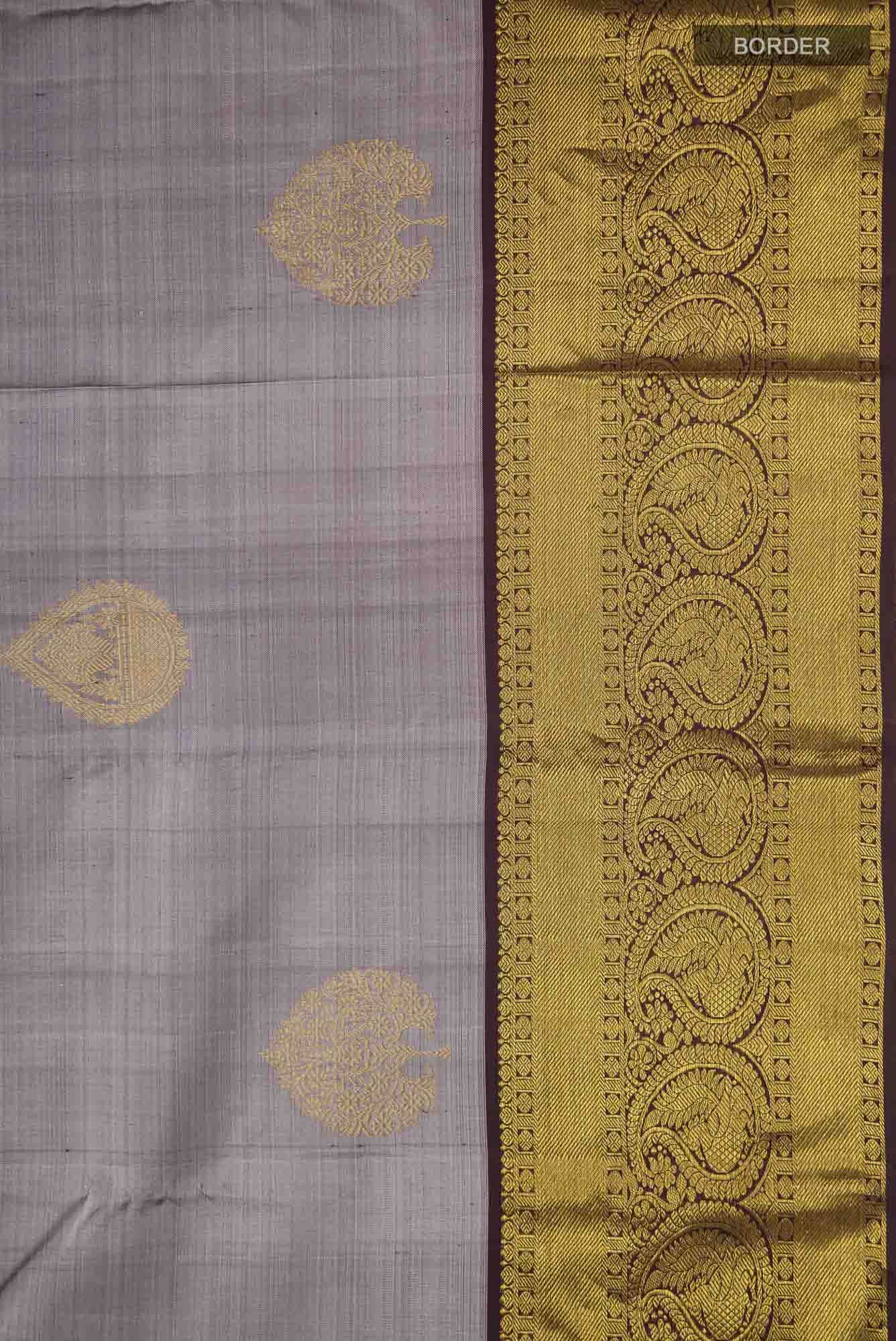 Grey Kanchipuram Silk Saree