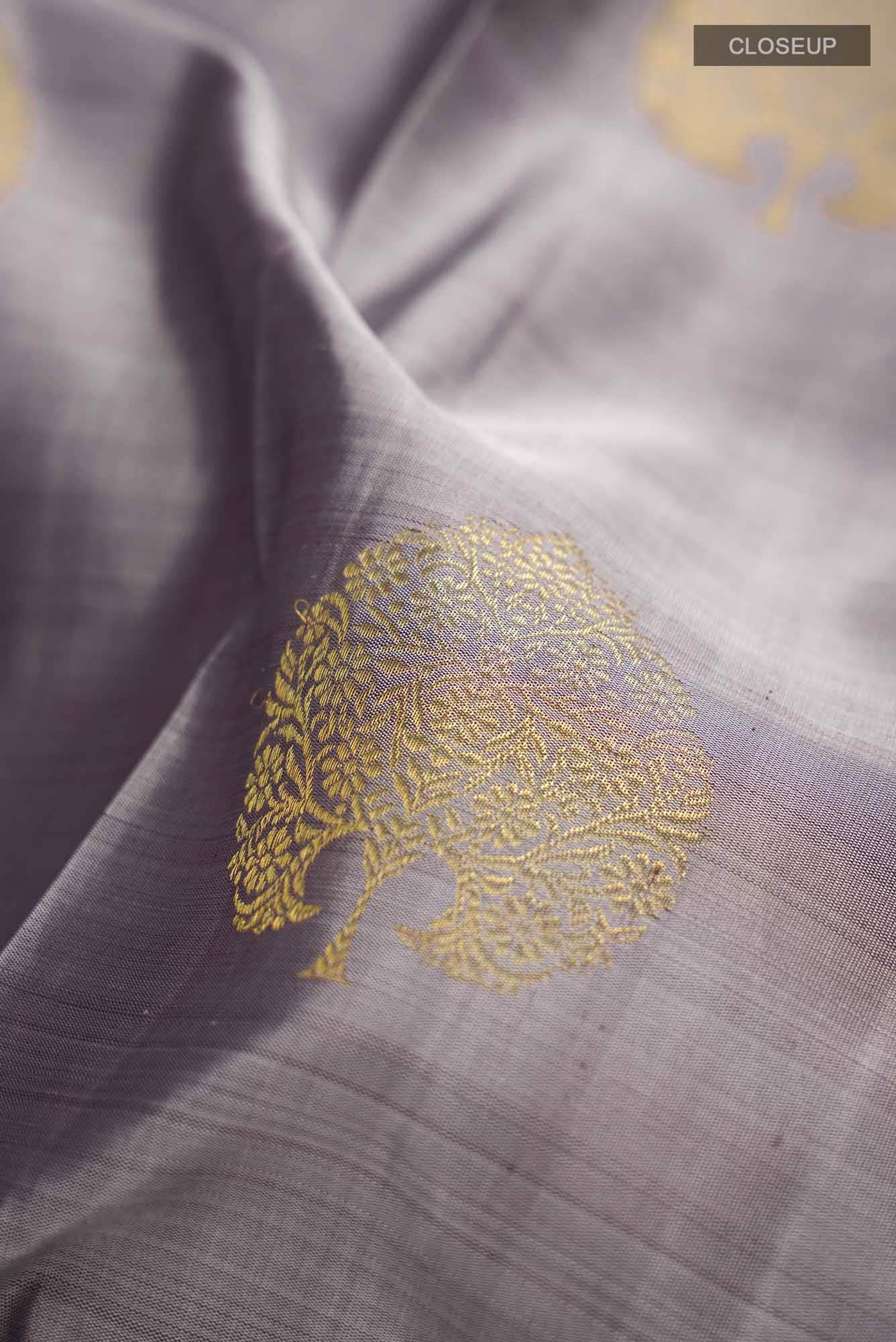 Grey Kanchipuram Silk Saree