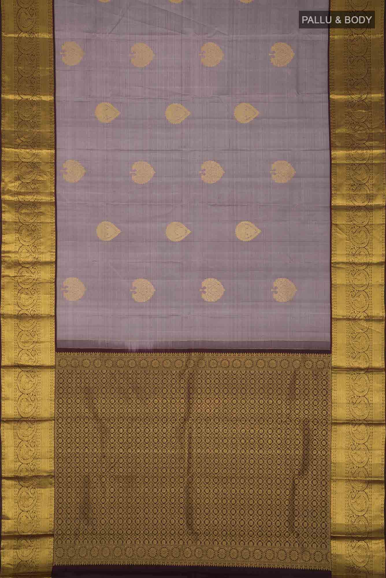 Grey Kanchipuram Silk Saree