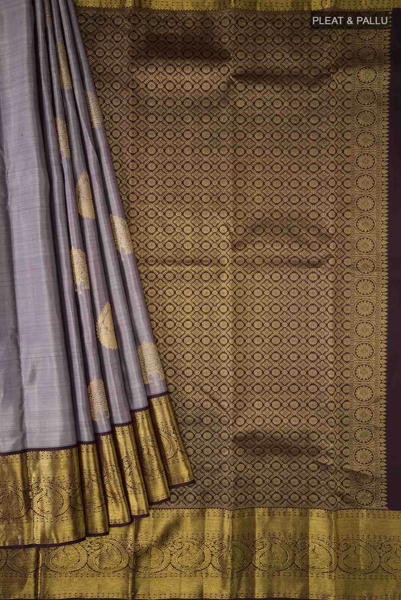 Grey Kanchipuram Silk Saree