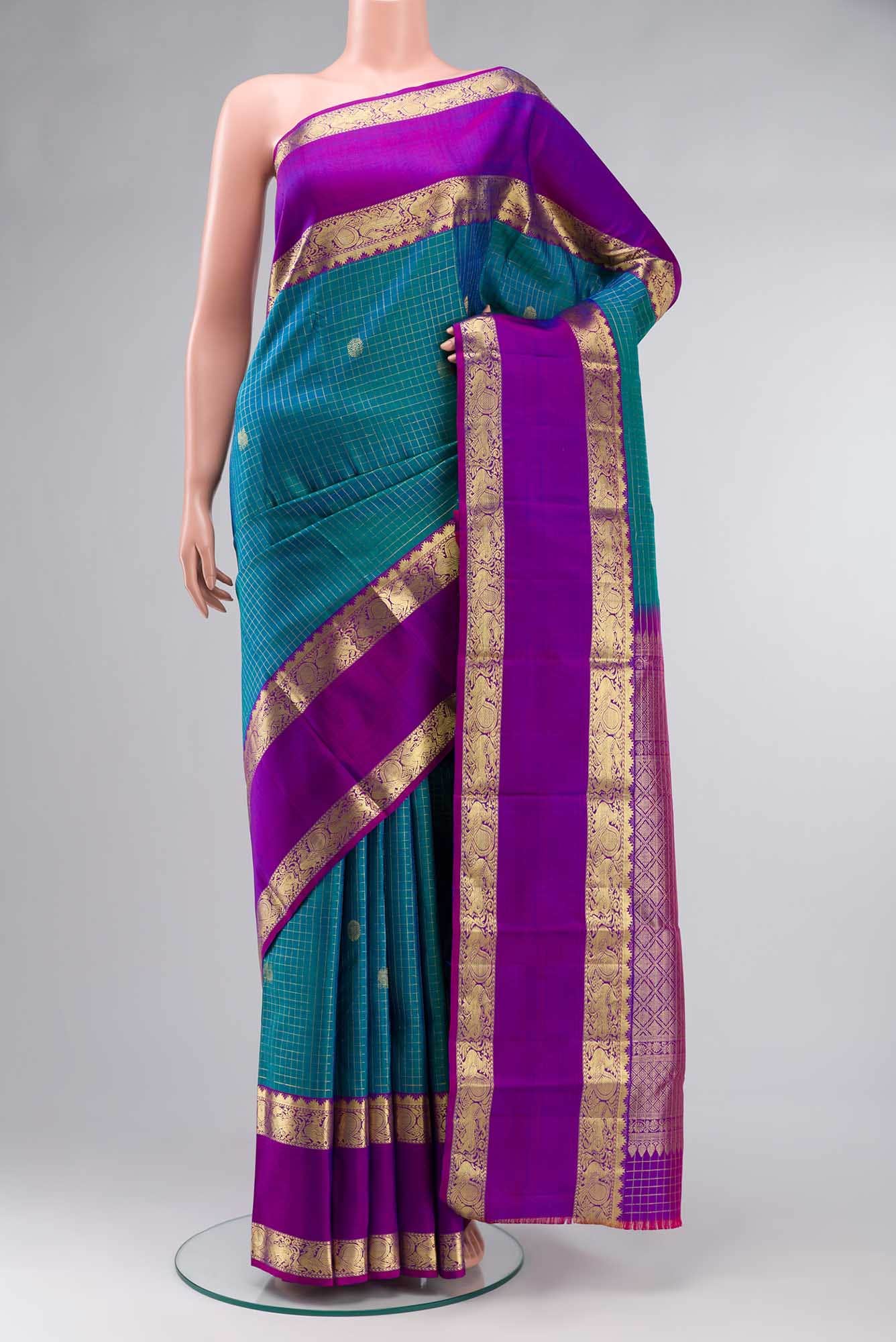 Blue Kanchipuram Silk Saree