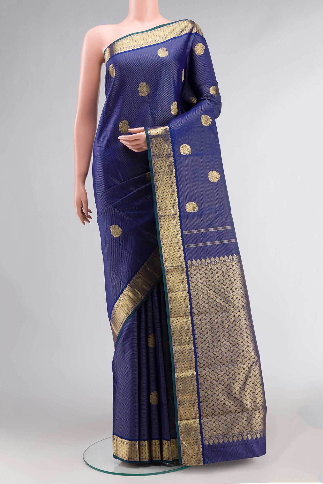 Blue Kanchipuram Silk Saree