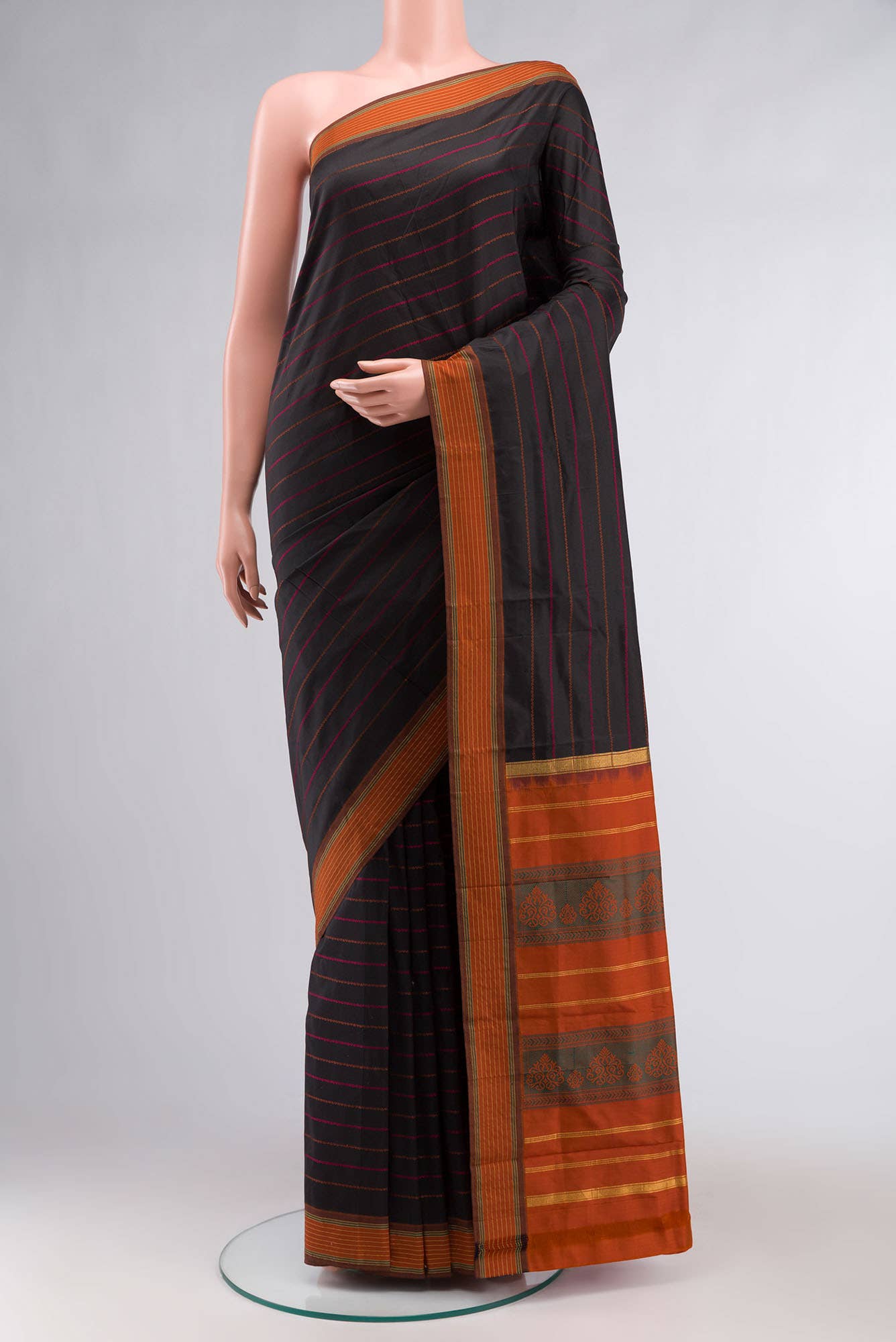 Black Bangalore Silk Saree