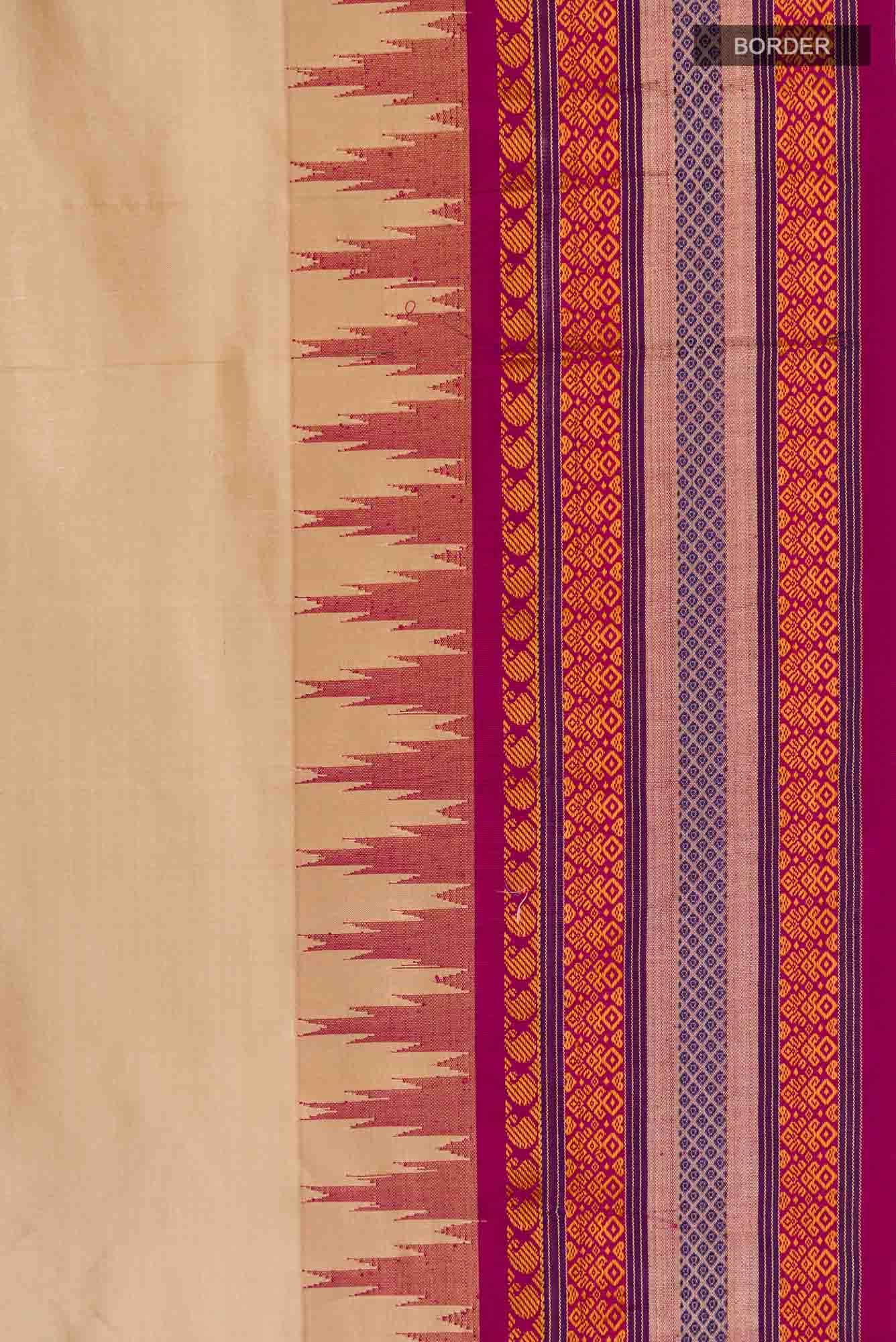 Beige Bangalore Silk Saree
