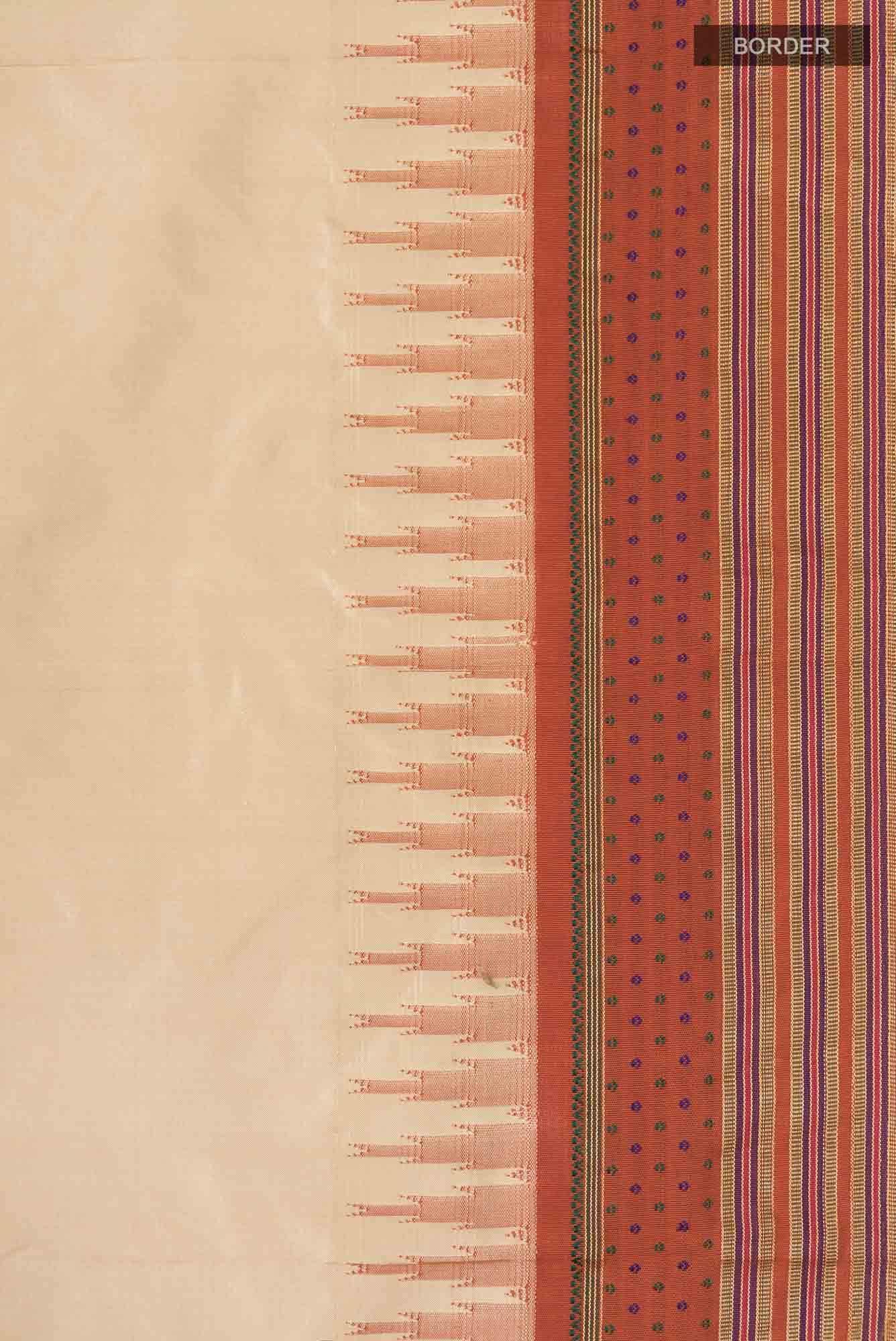 Beige Bangalore Silk Saree