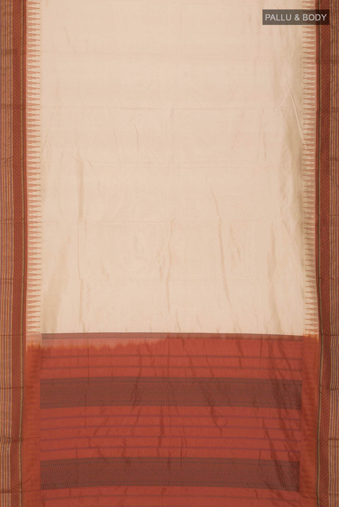 Beige Bangalore Silk Saree